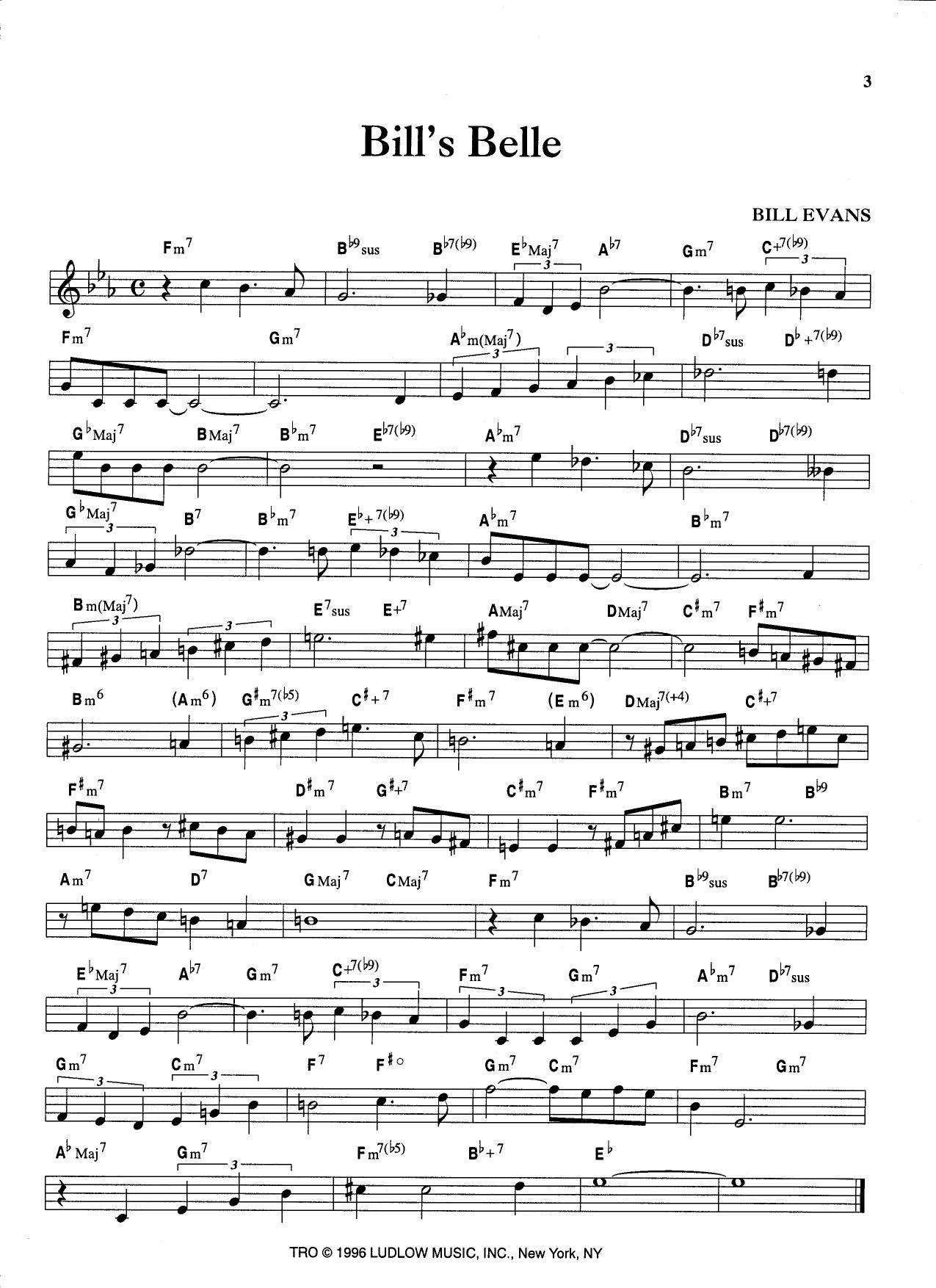 Bill's Belle — Bill Evans Bill's Belle — Bill Evans