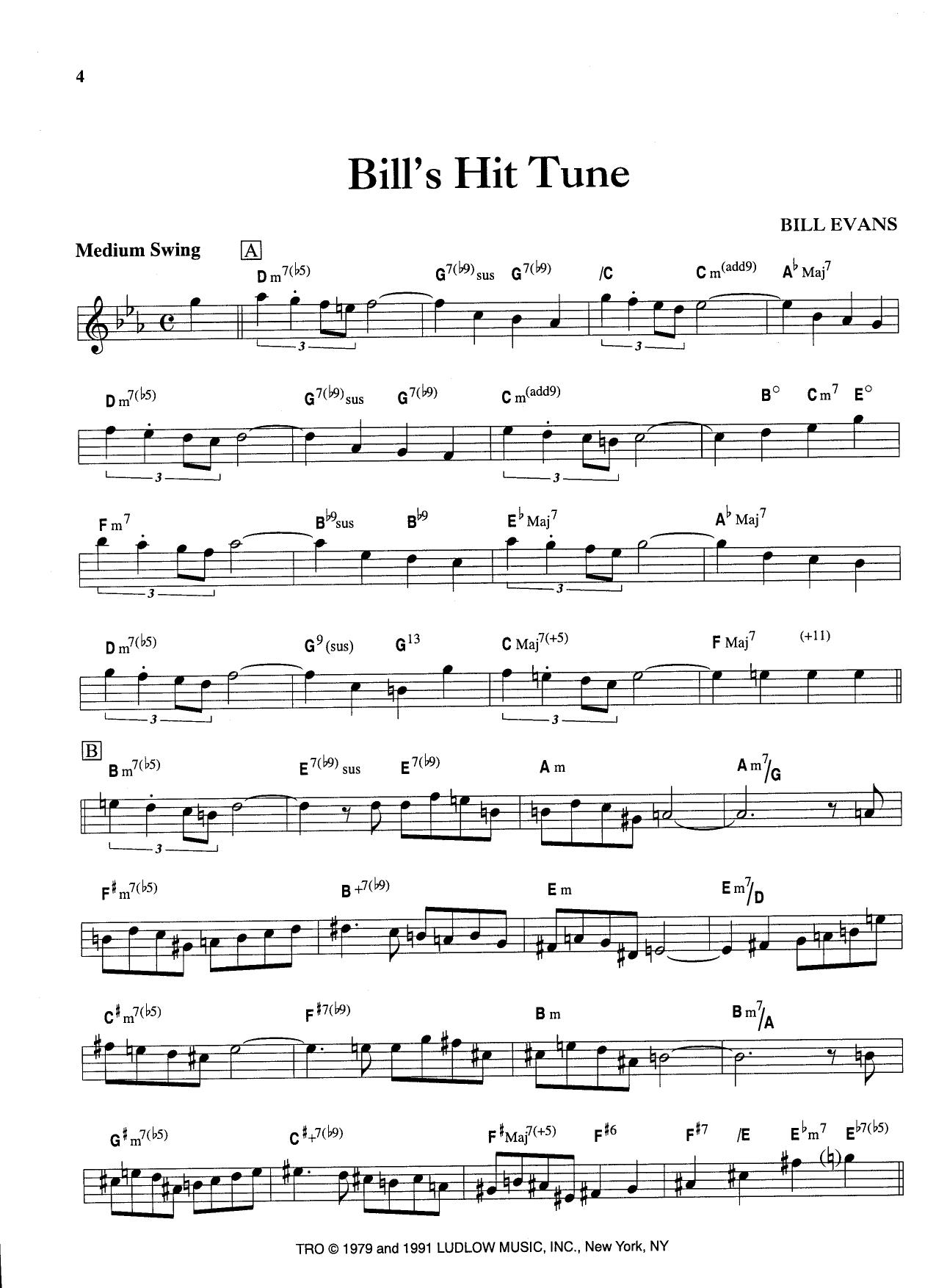 Bill's Hit Tune — Bill Evans Bill's Hit Tune — Bill Evans