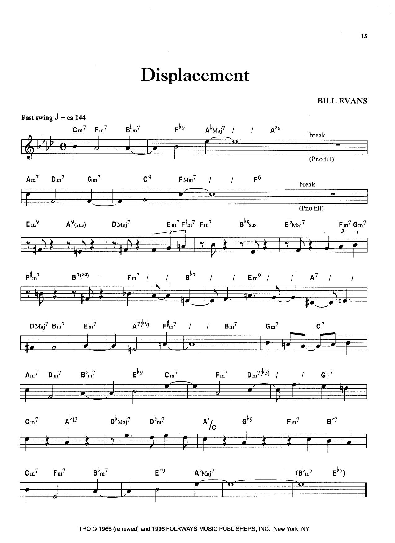 Displacement — Bill Evans Displacement — Bill Evans