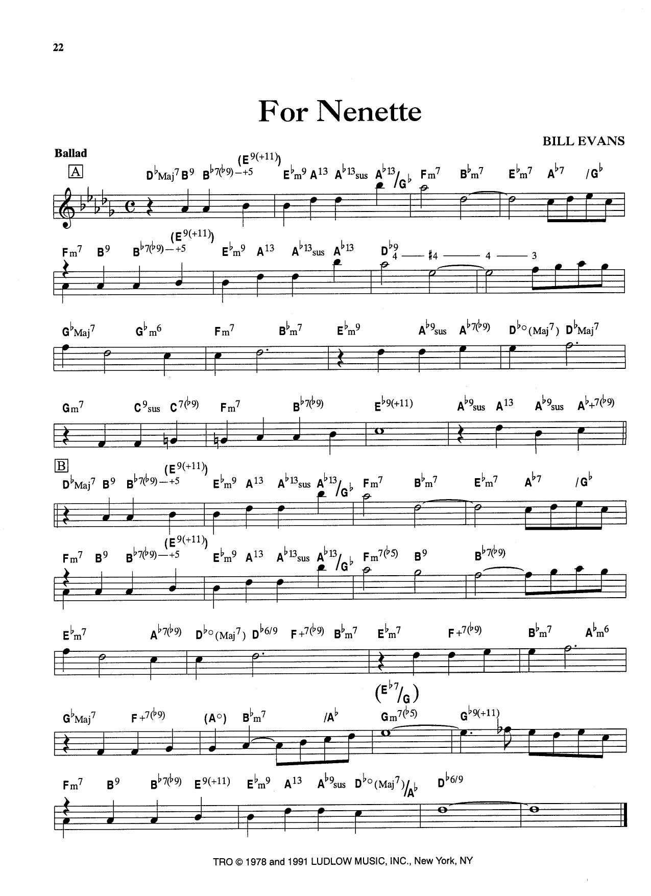 For Nenette — Bill Evans For Nenette — Bill Evans