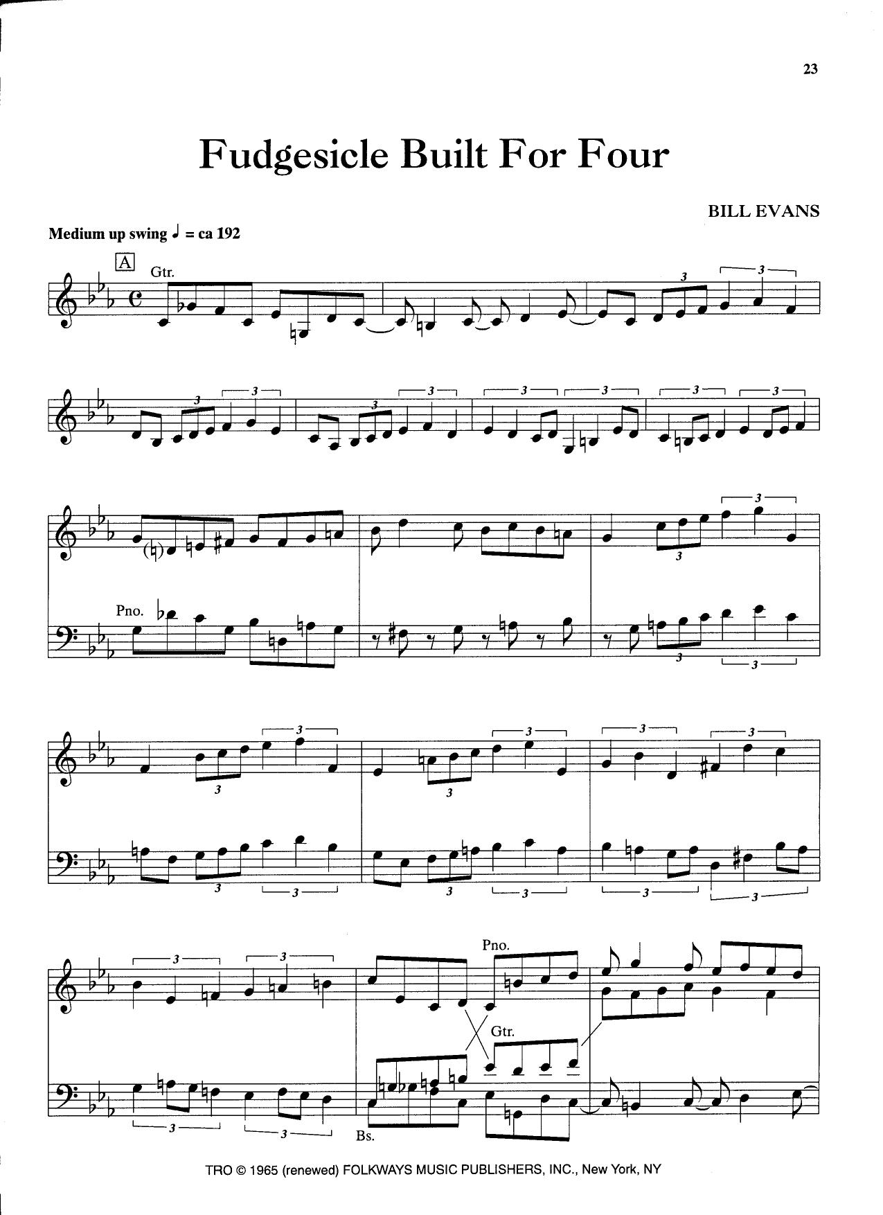 Fudgesicle Built For Four — Bill Evans Fudgesicle Built For Four — Bill Evans