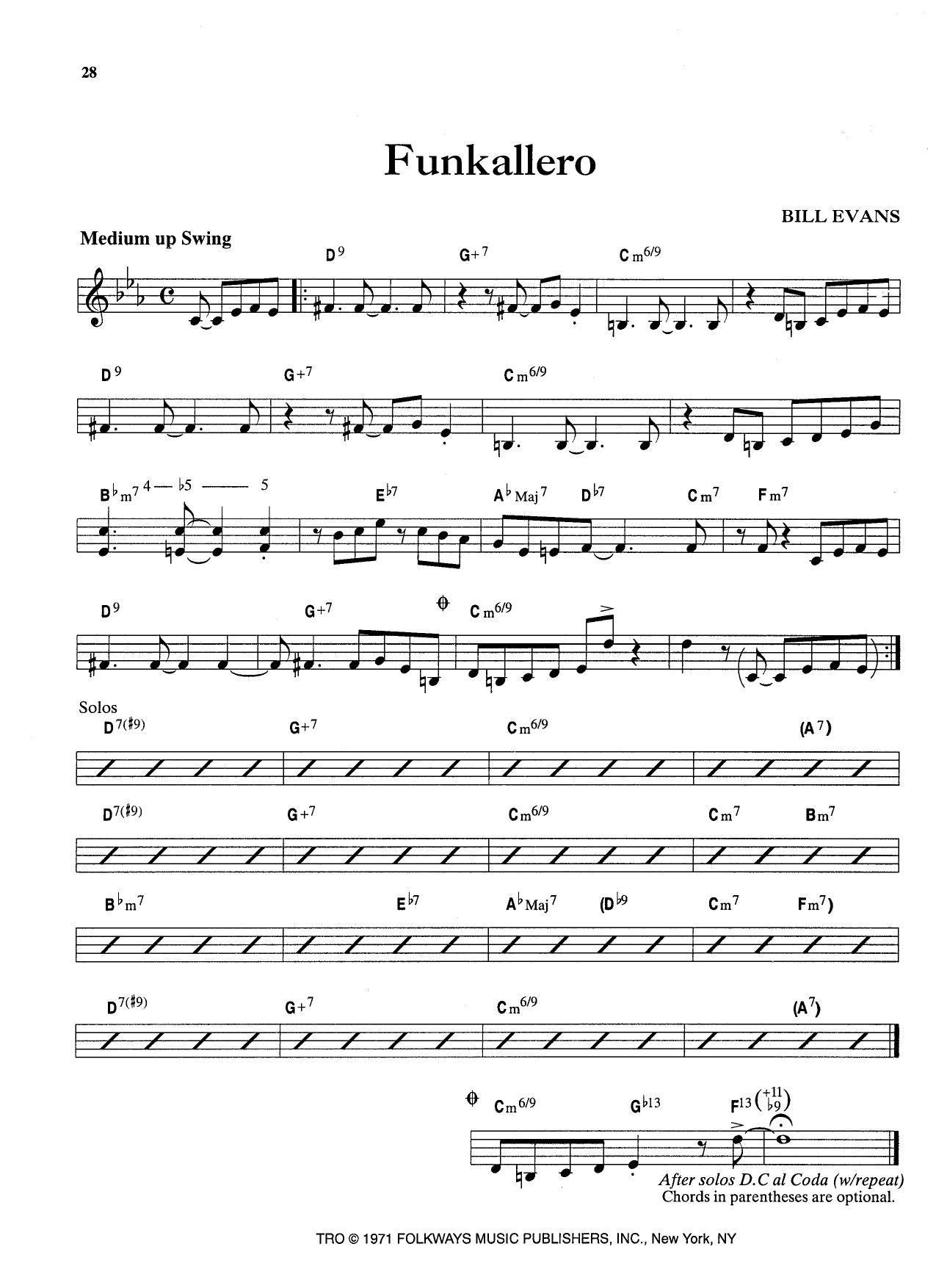 Funkallero — Bill Evans Funkallero — Bill Evans