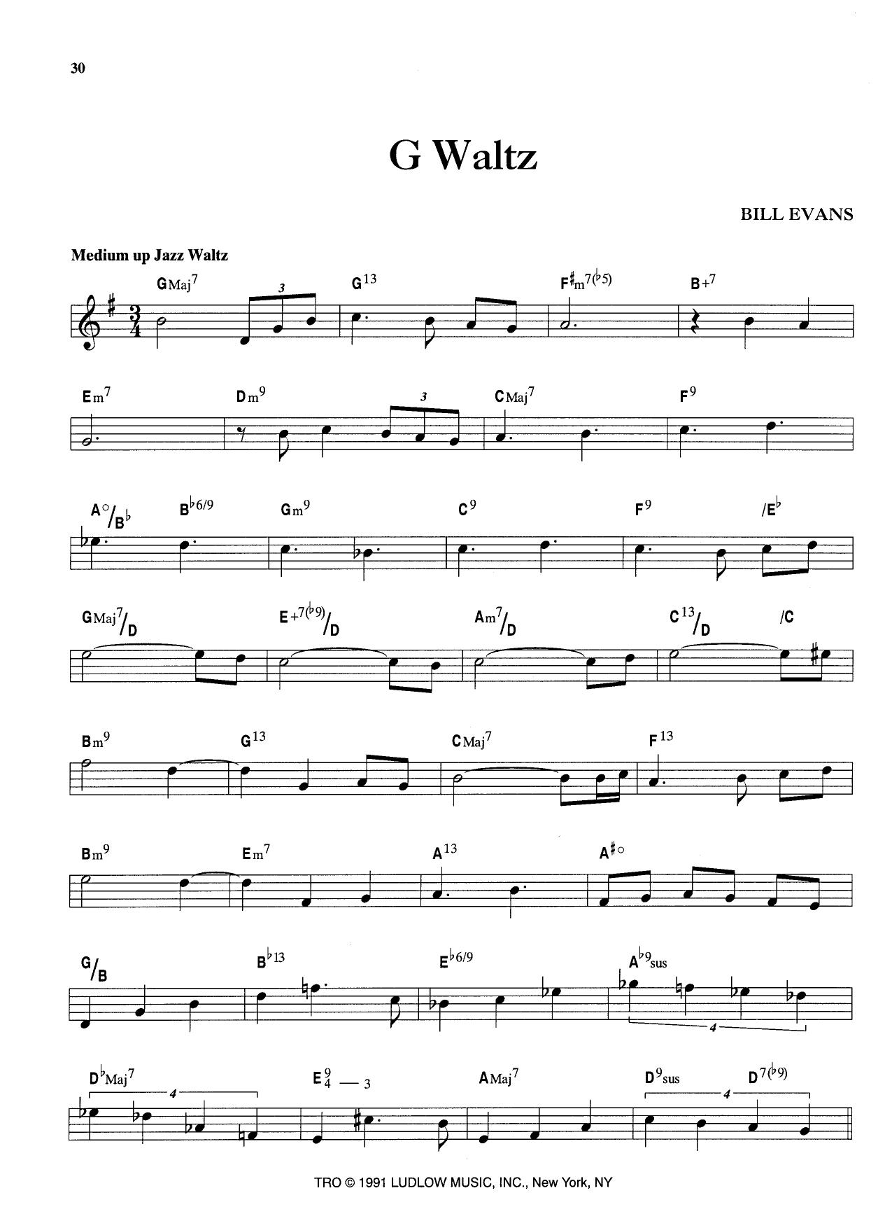 G Waltz — Bill Evans G Waltz — Bill Evans