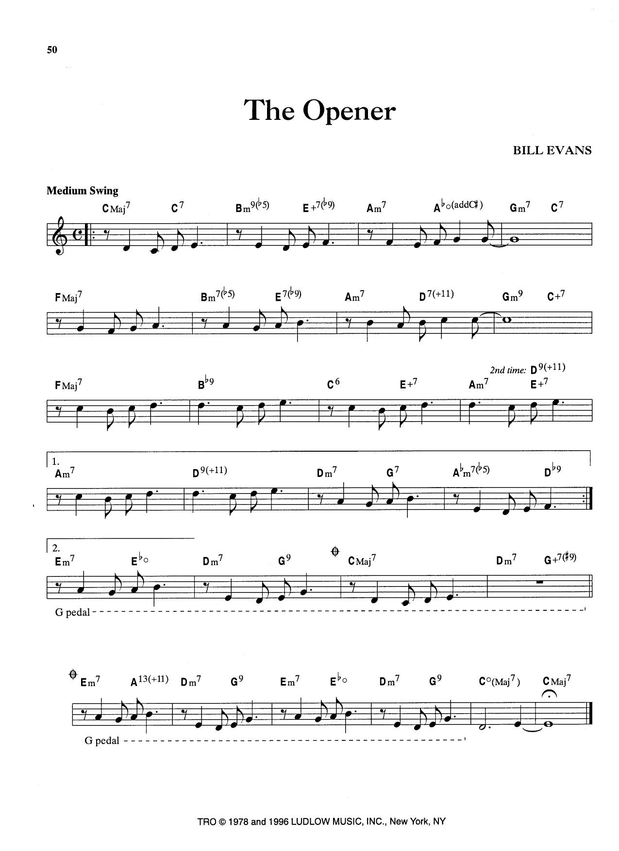 Opener, The — Bill Evans Opener, The — Bill Evans