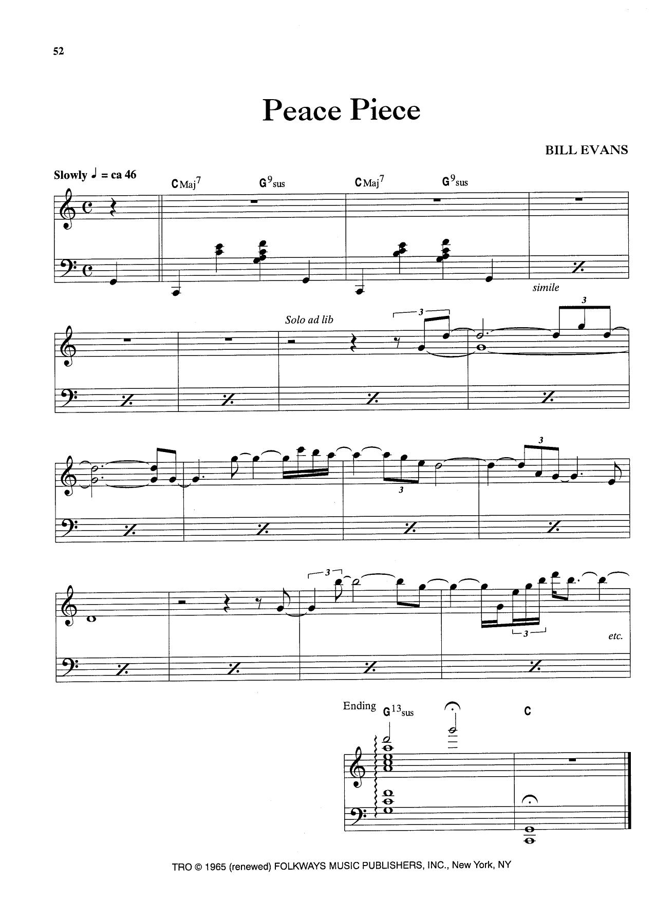 Peace Piece — Bill Evans Peace Piece — Bill Evans