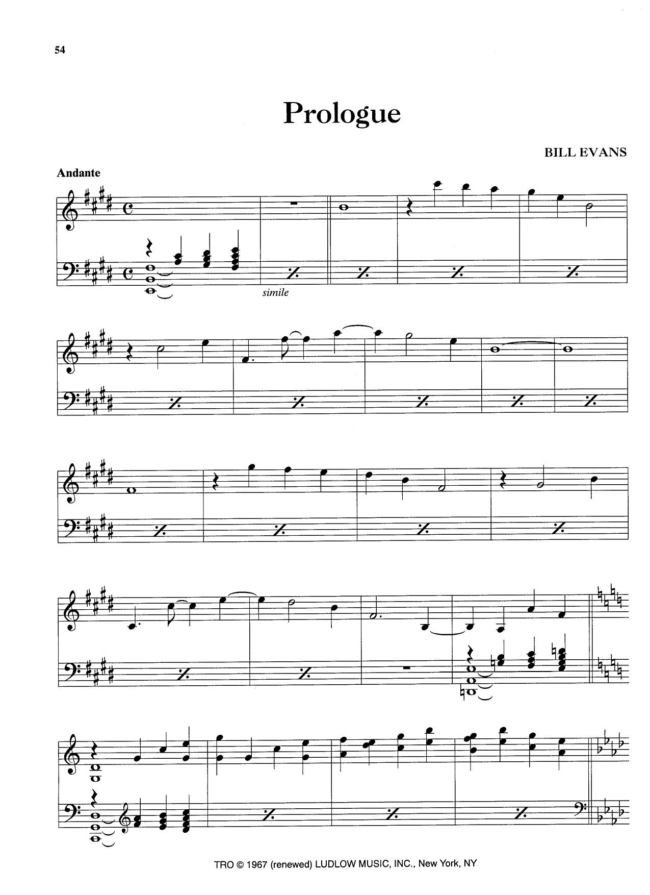 Prologue — Bill Evans Prologue — Bill Evans