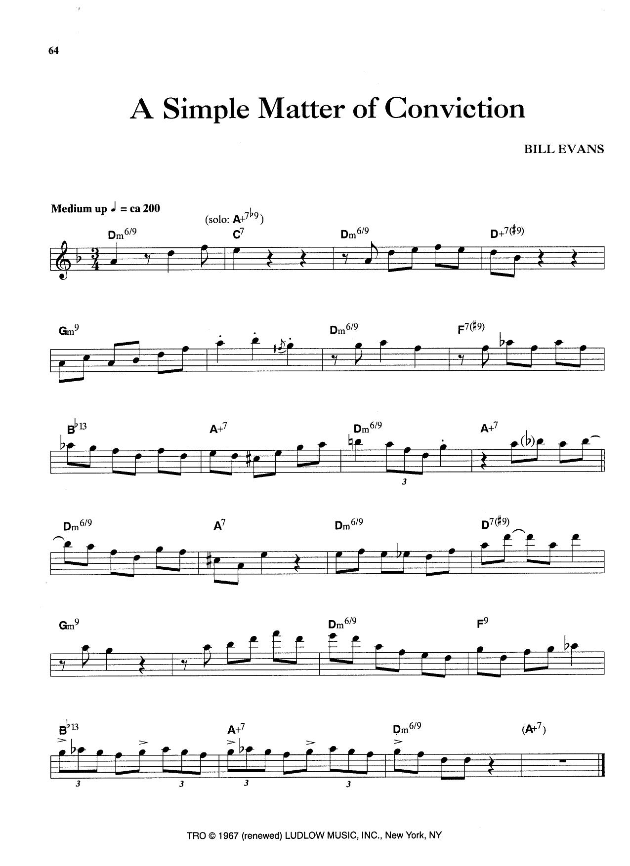 Simple Matter Of Conviction, A — Bill Evans Simple Matter Of Conviction, A — Bill Evans