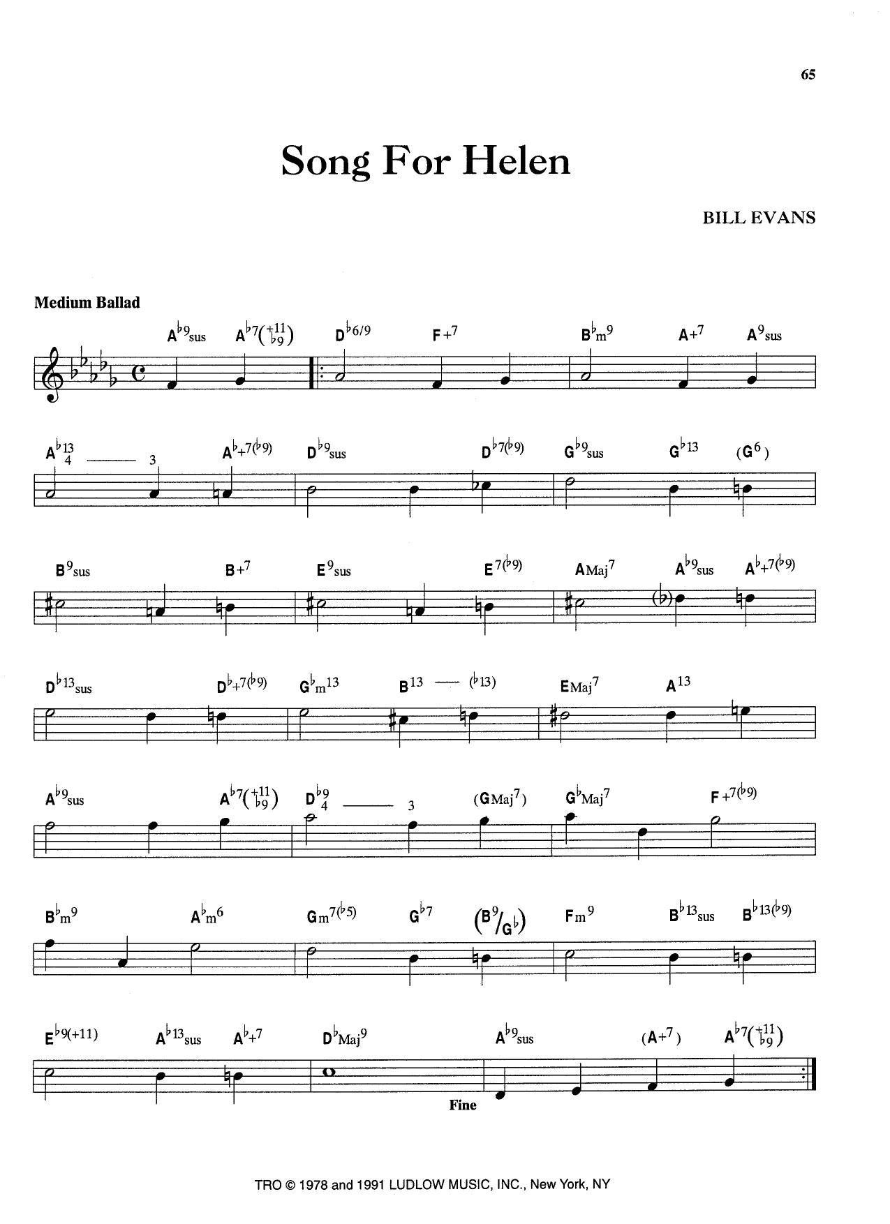 Song For Helen — Bill Evans Song For Helen — Bill Evans