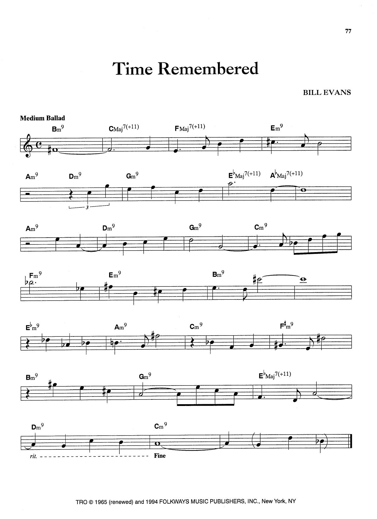 Time Remembered (Instrumental) — Bill Evans Time Remembered (Instrumental) — Bill Evans