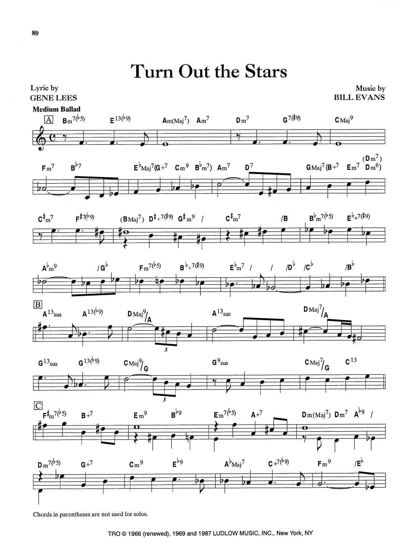 Turn Out The Stars (Instrumental) — G Lees/Bill Evans Turn Out The Stars (Instrumental) — G Lees/Bill Evans