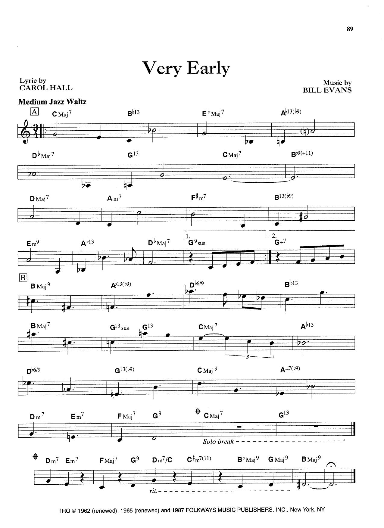 Very Early (Instrumental) — C Hall/ Bill Evans Very Early (Instrumental) — C Hall/ Bill Evans