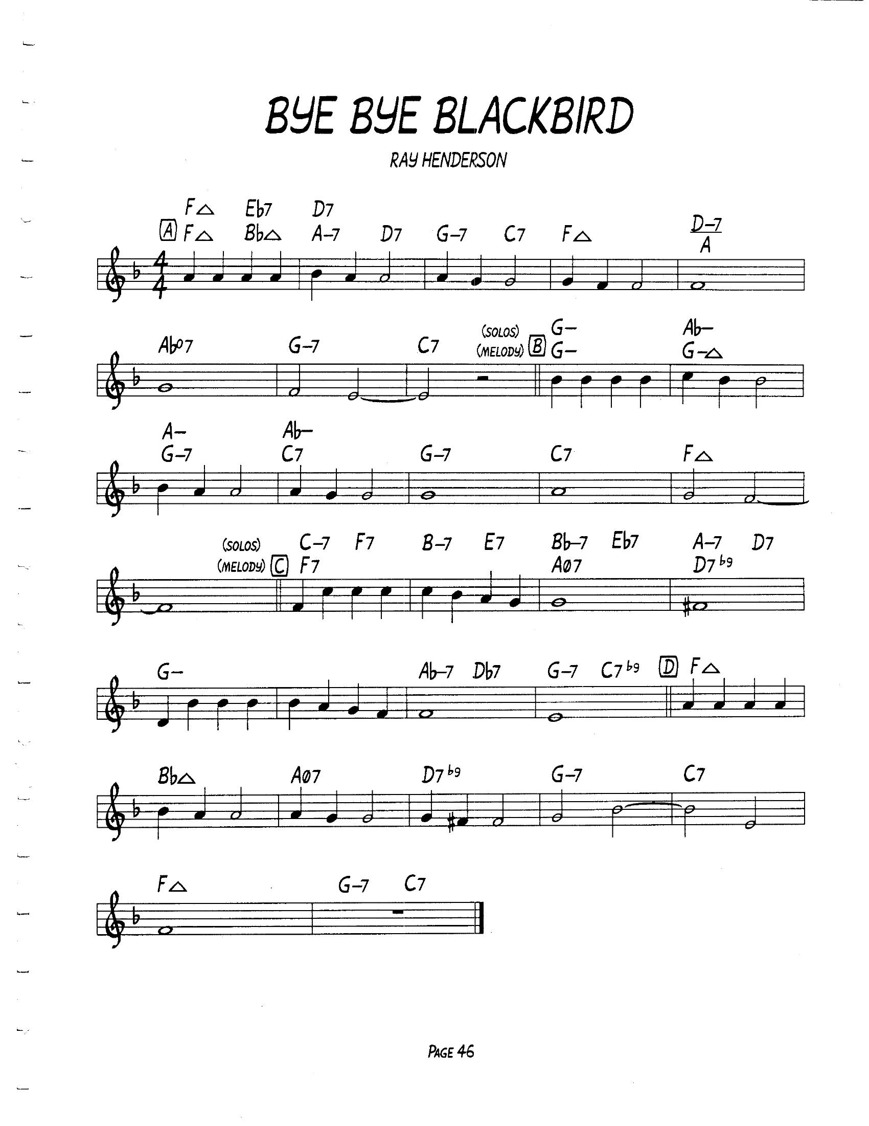 Bye Bye Blackbird Bye Bye Blackbird