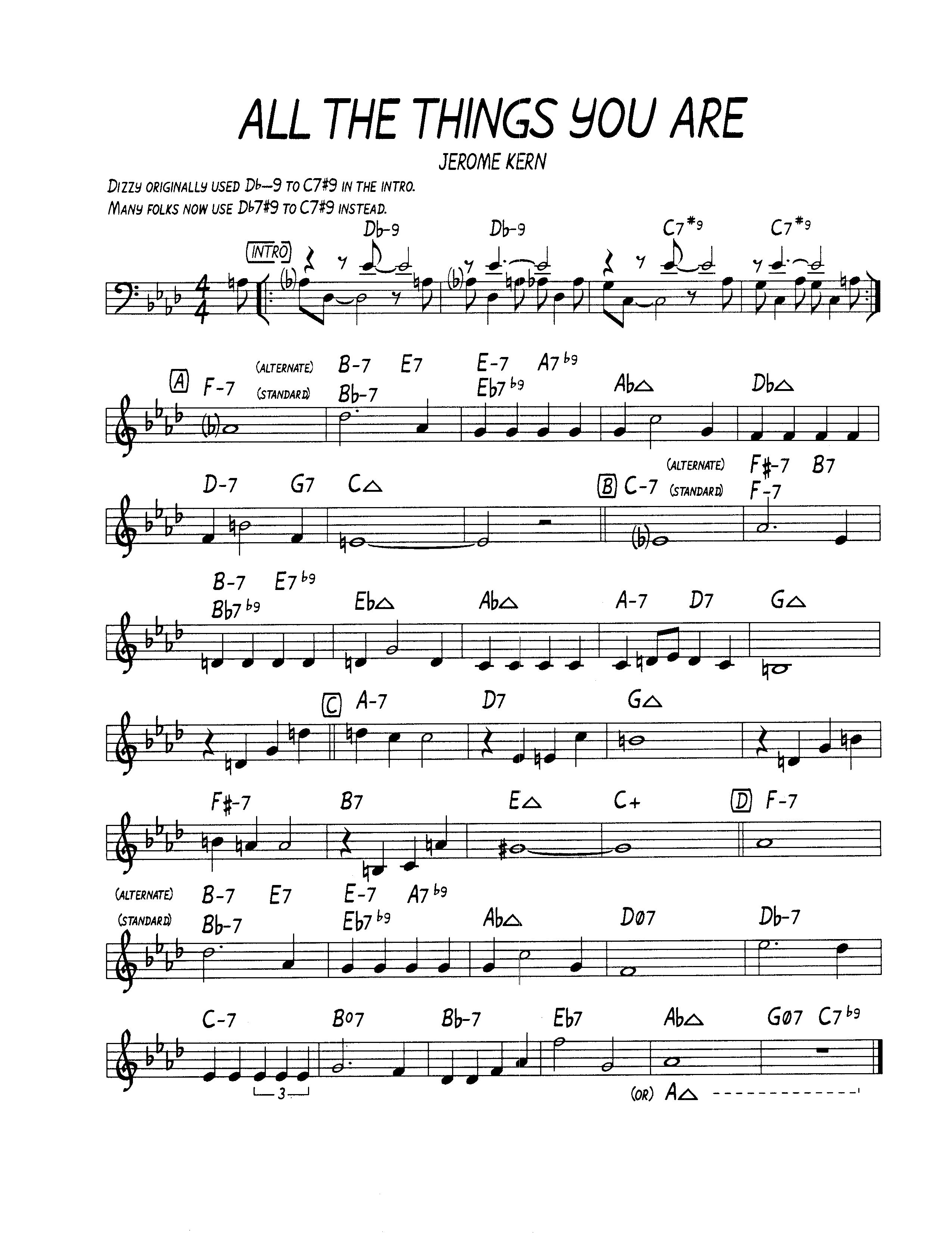 All The Things You Are — Jerome Kern and Oscar Hammerstein All The Things You Are — Jerome Kern and Oscar Hammerstein