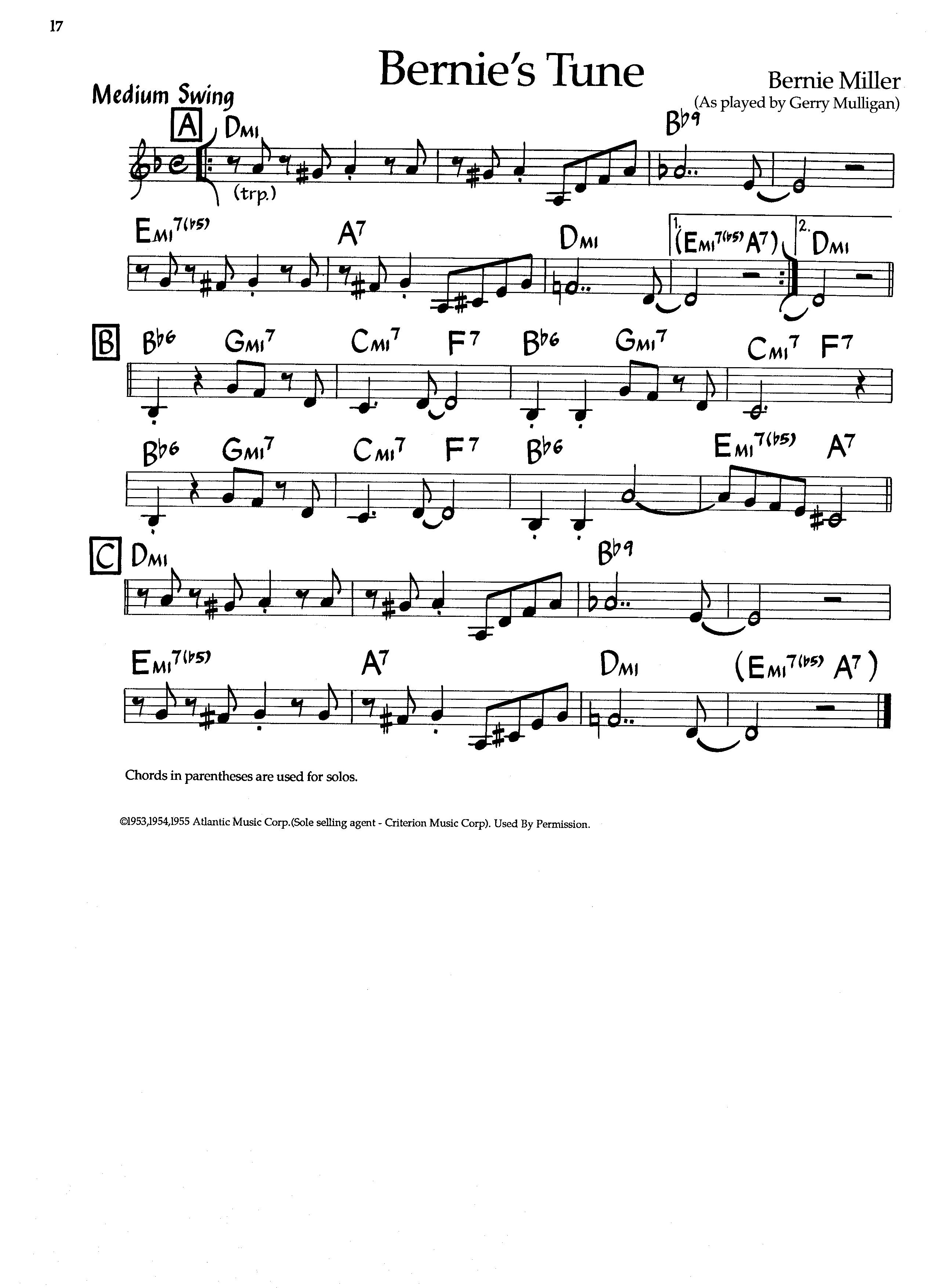Bernie's Tune — Gerry Mulligan Bernie's Tune — Gerry Mulligan