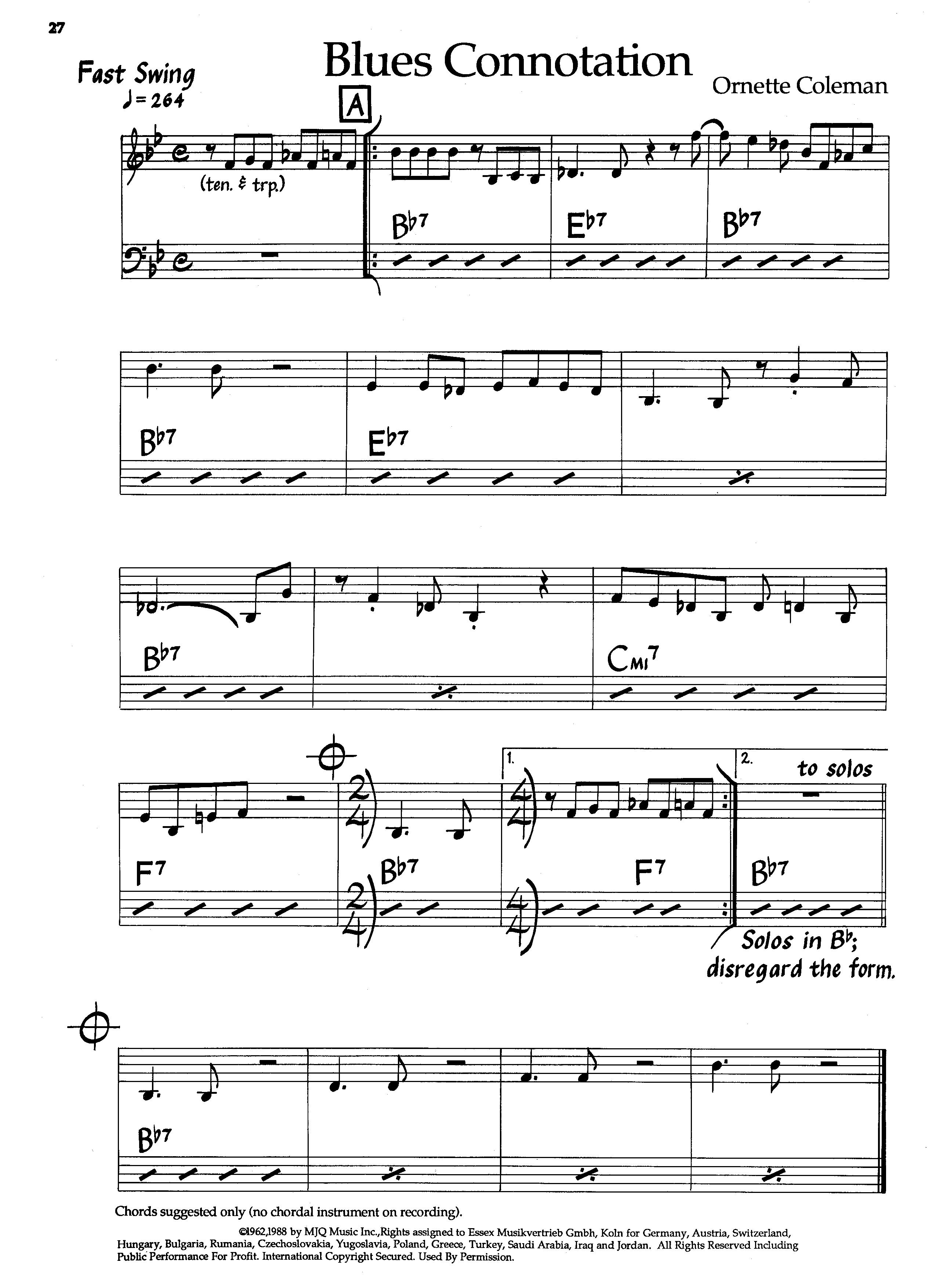 Blues Connotation — Ornette Coleman Blues Connotation — Ornette Coleman