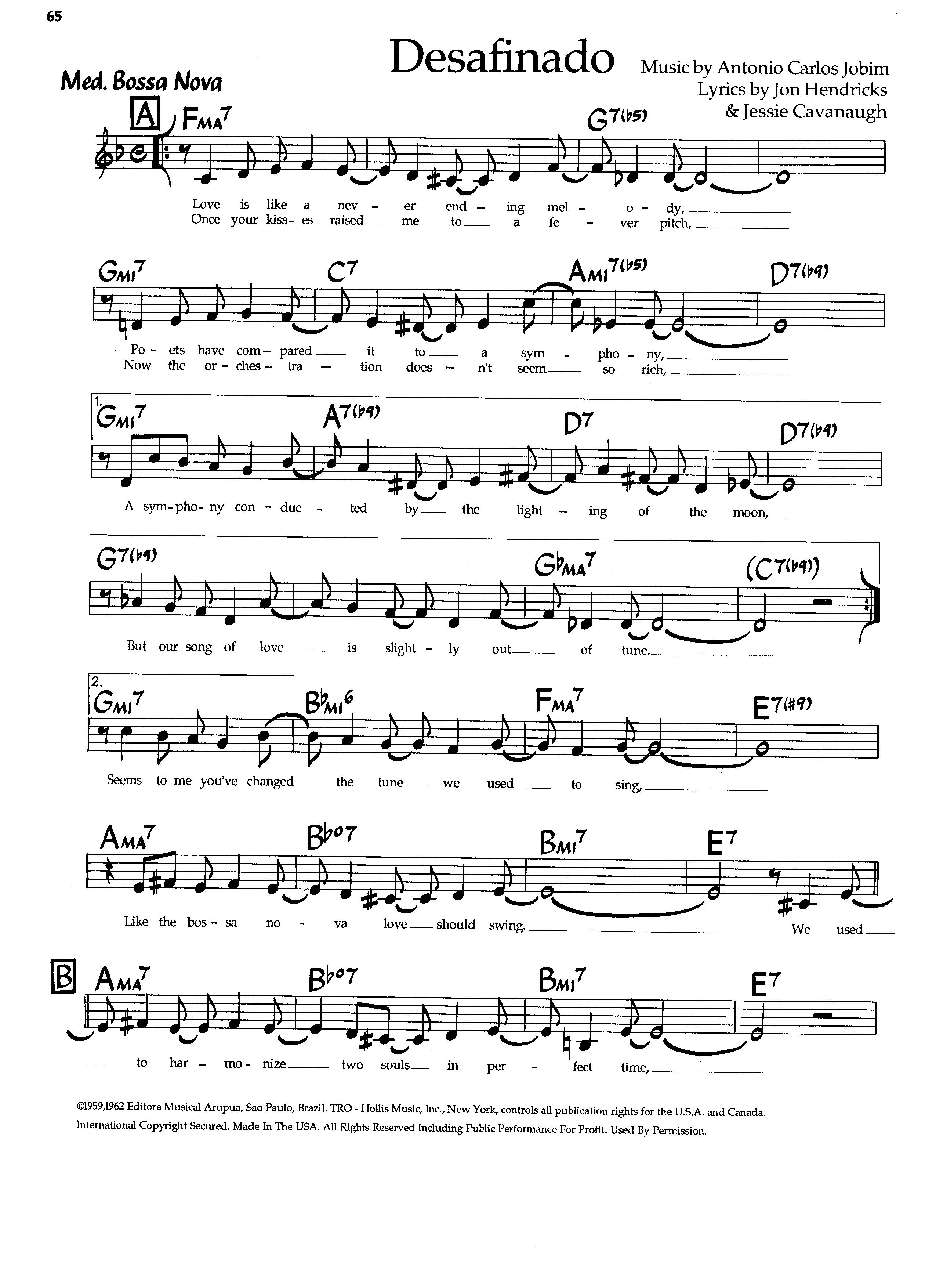 Desafinado — Antonio Carlos Jobim Desafinado — Antonio Carlos Jobim