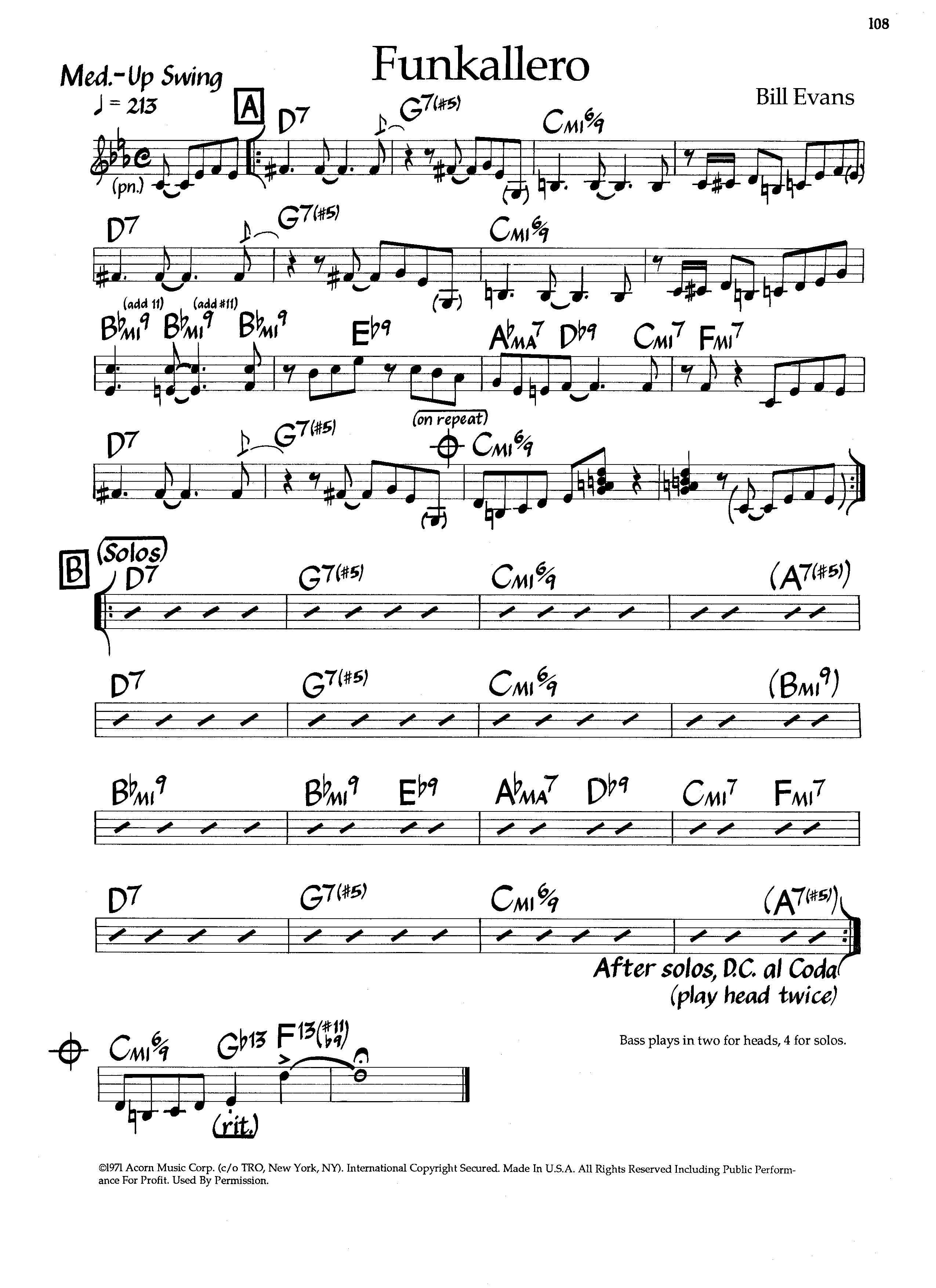 Funkallero — Bill Evans Funkallero — Bill Evans