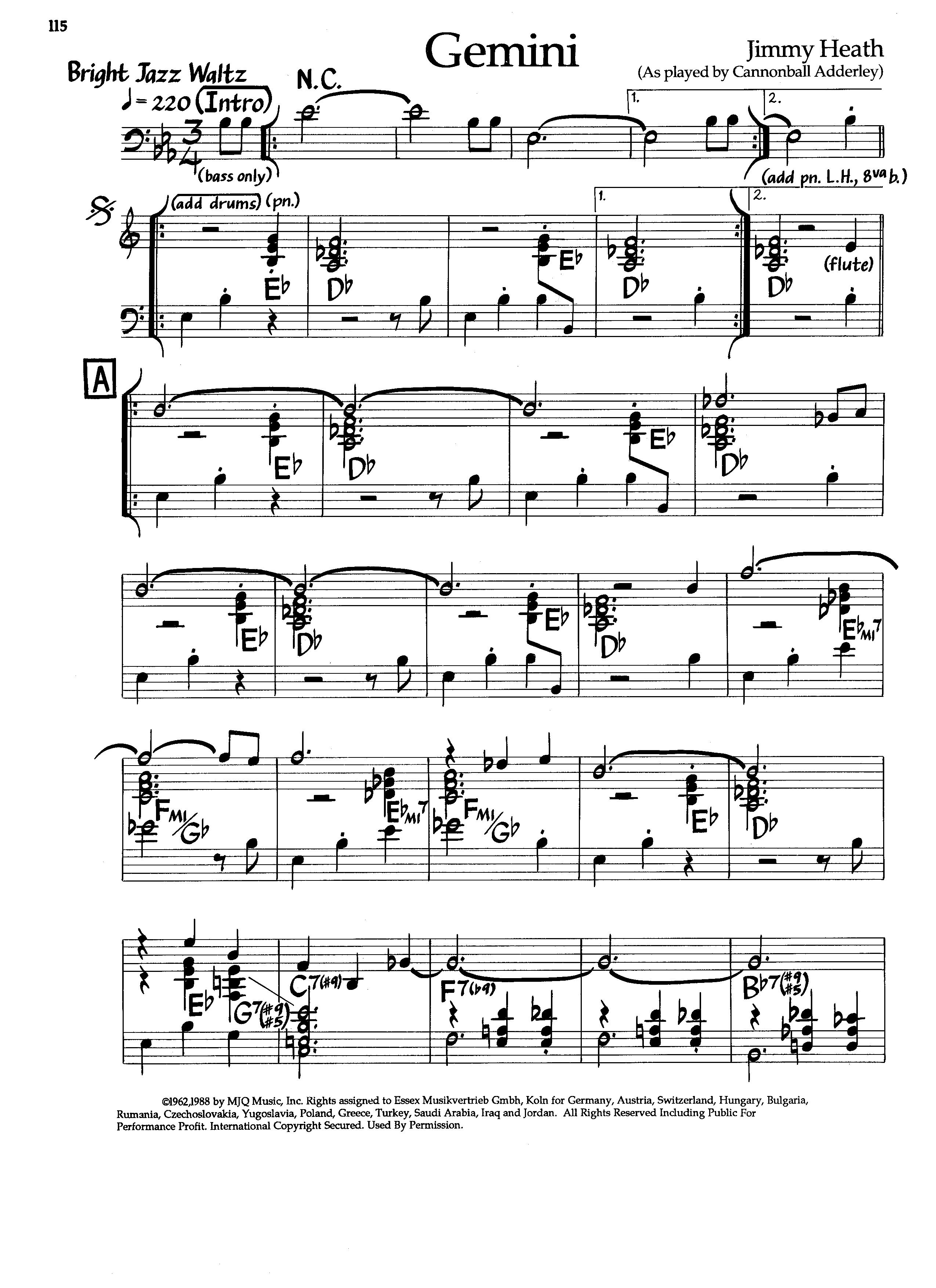Gemini — Cannonball Adderley Gemini — Cannonball Adderley