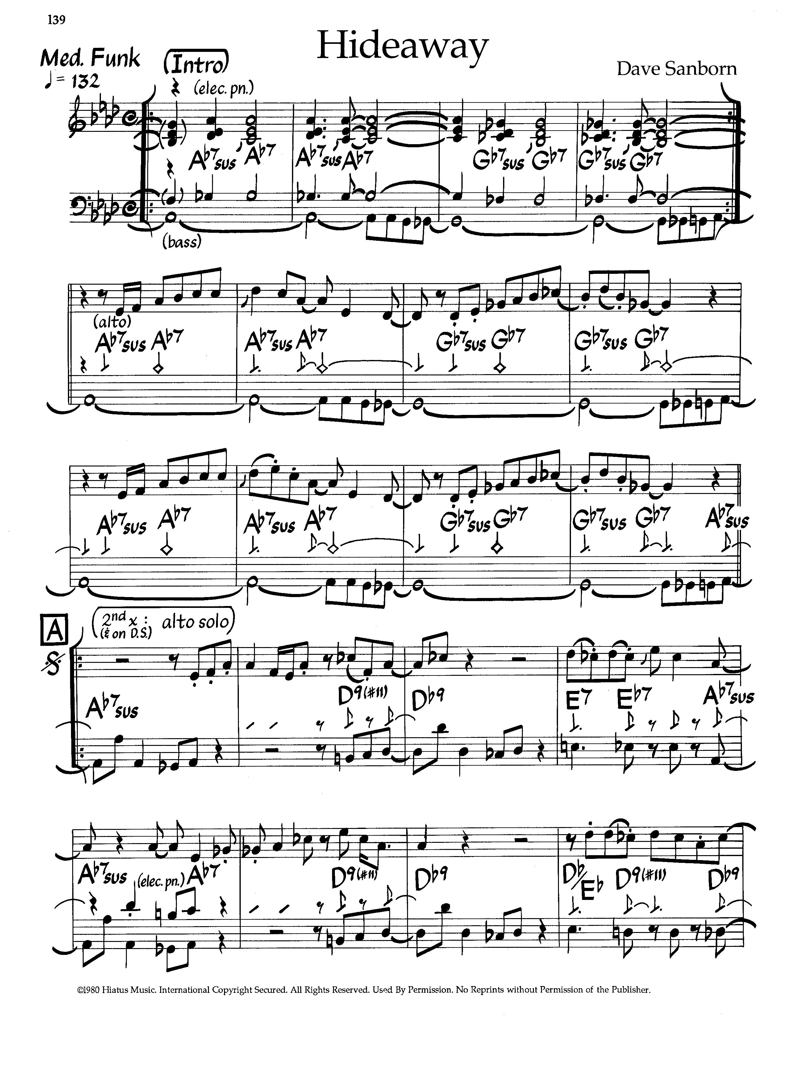 Hideaway — Dave Sanborn Hideaway — Dave Sanborn