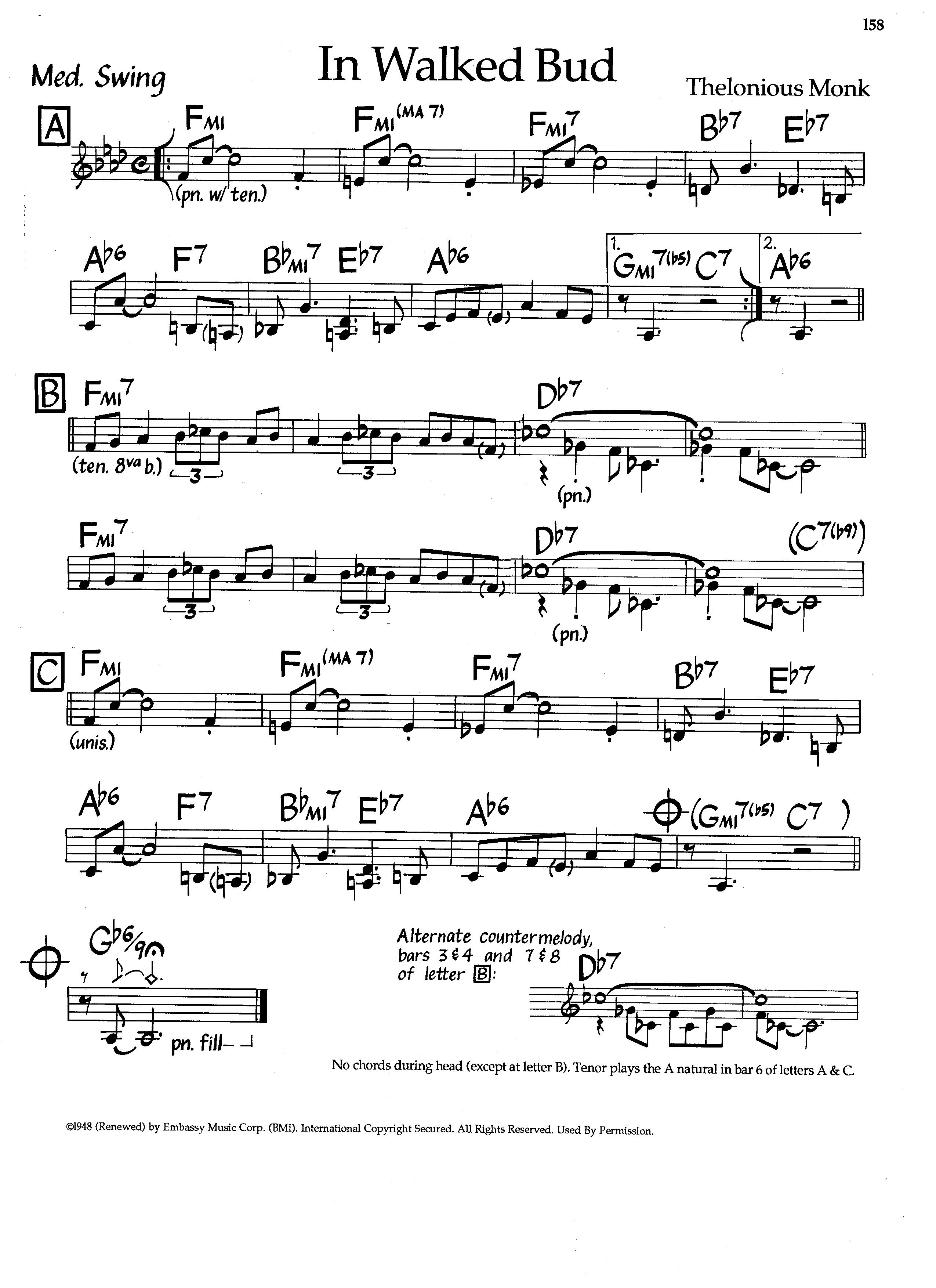 In Walked Bud — Thelonious Monk In Walked Bud — Thelonious Monk