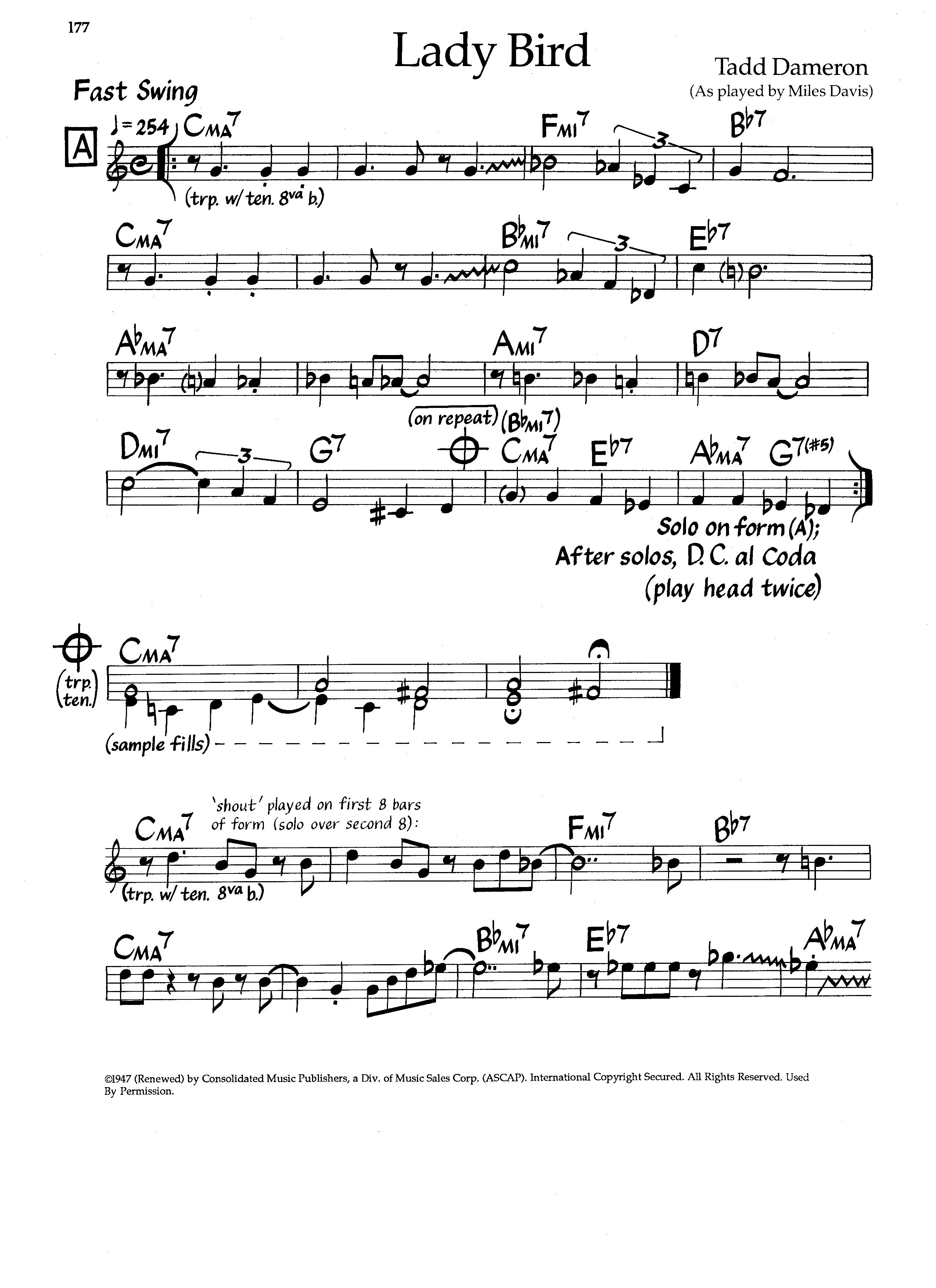 Lady Bird — Miles Davis/tadd Dameron Lady Bird — Miles Davis/tadd Dameron