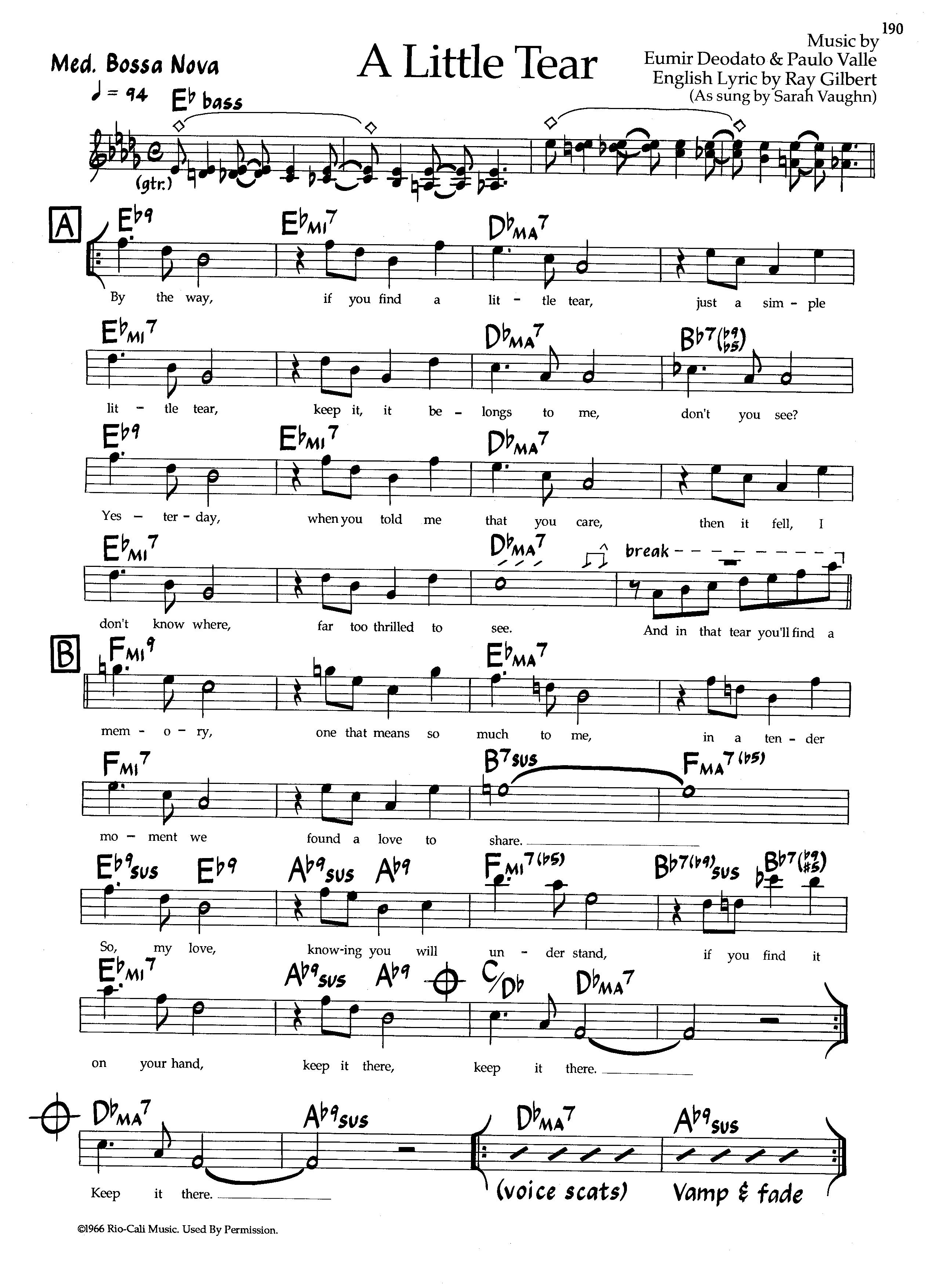A Little Tear — Sarah Vaughn A Little Tear — Sarah Vaughn