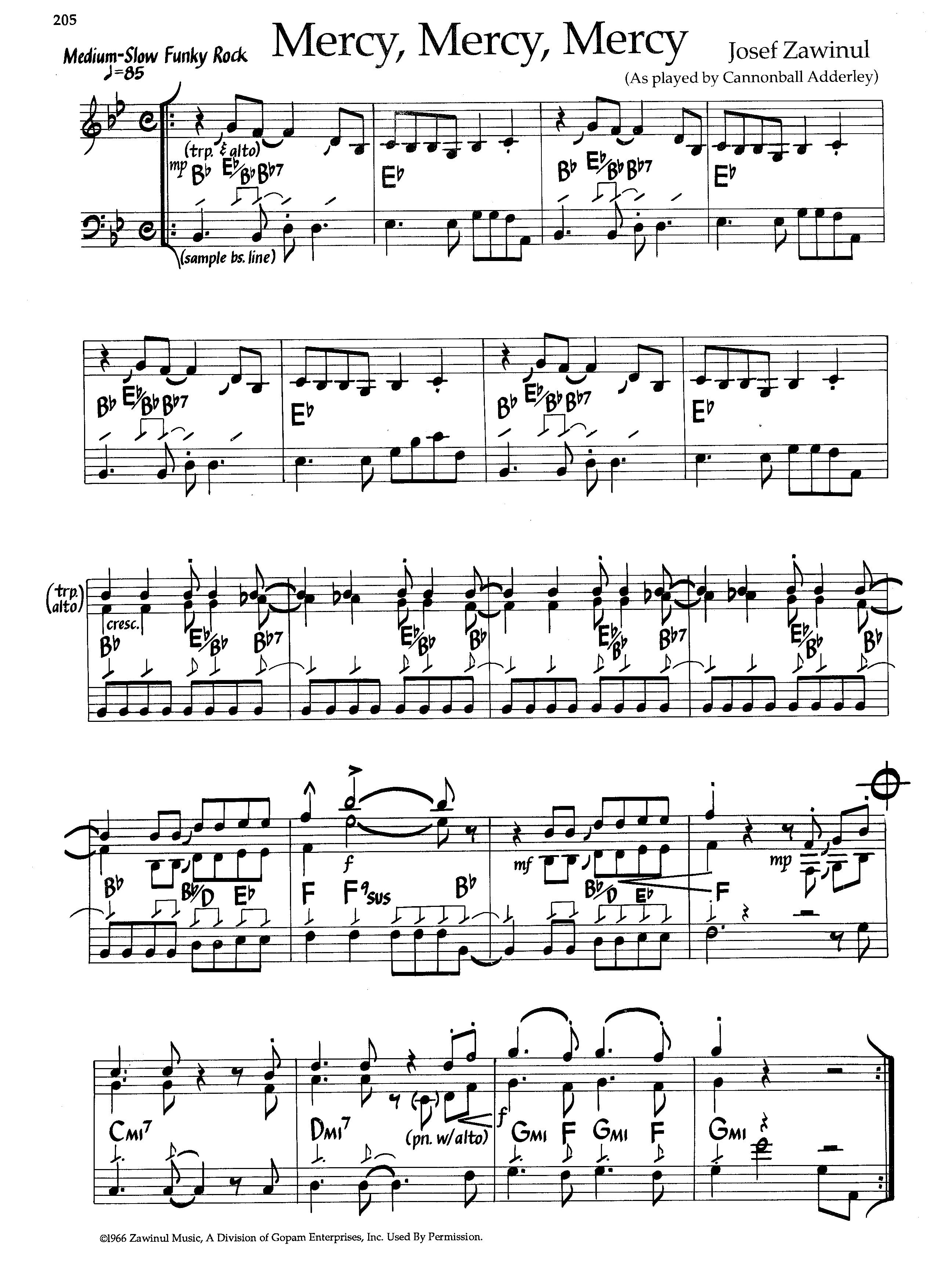 Mercy, Mercy, Mercy — Cannonball Adderley Mercy, Mercy, Mercy — Cannonball Adderley