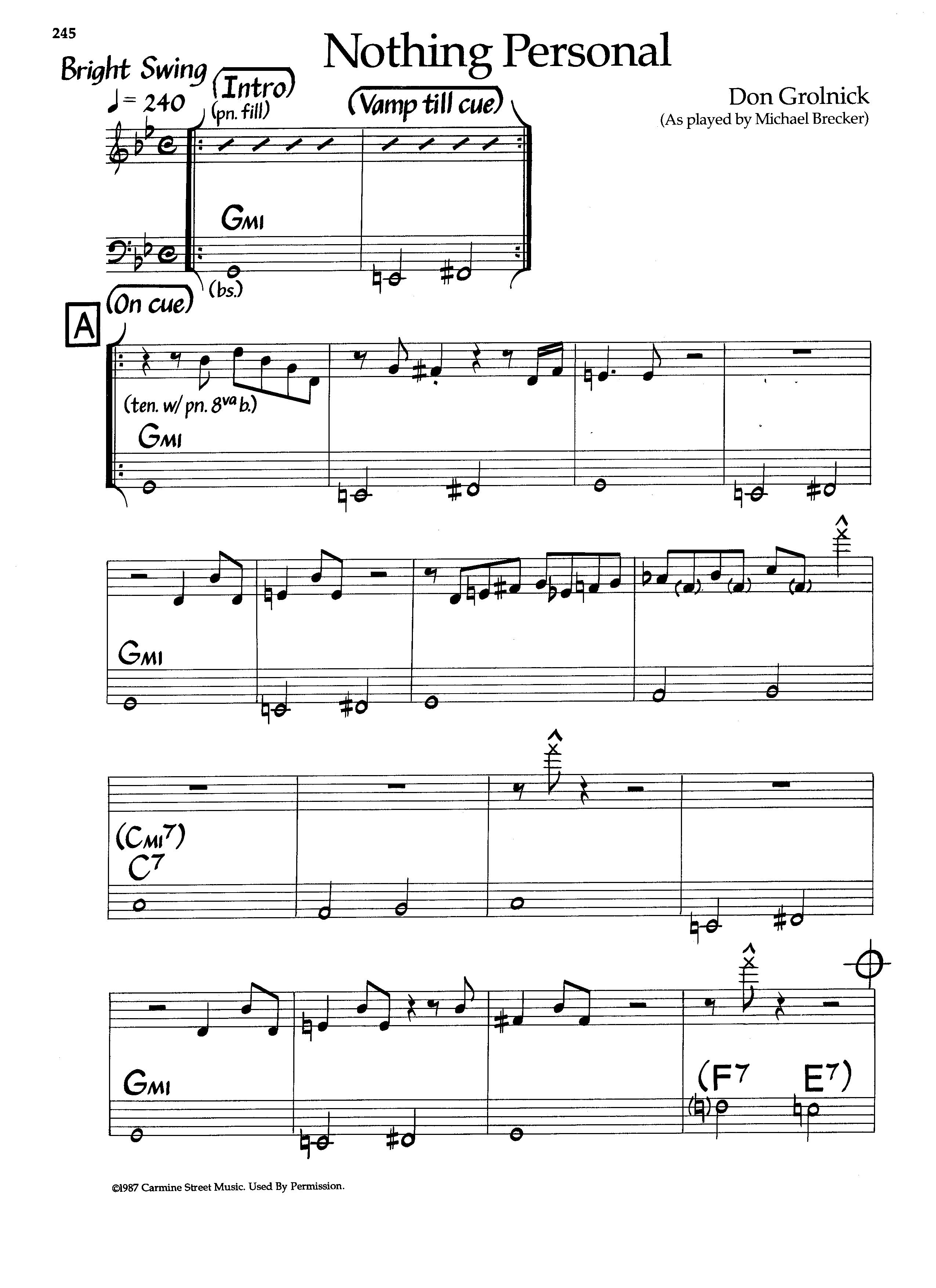 Nothing Personal — Michael Brecker Nothing Personal — Michael Brecker
