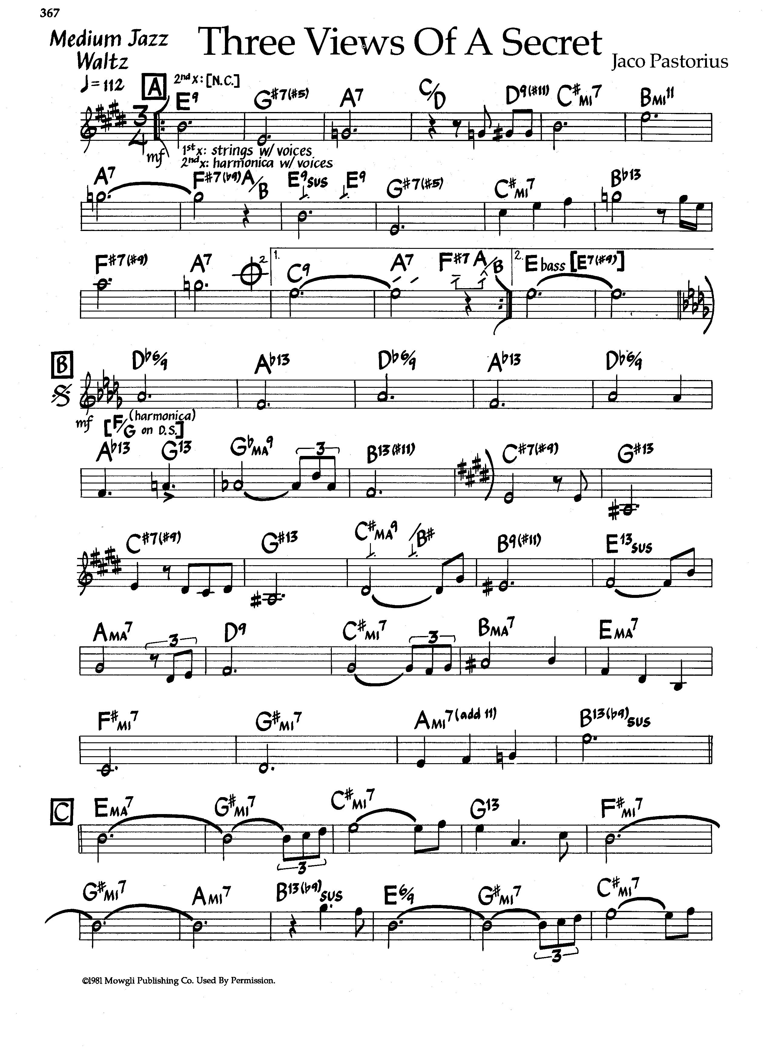 Three Views Of A Secret — Jaco Pastorius Three Views Of A Secret — Jaco Pastorius