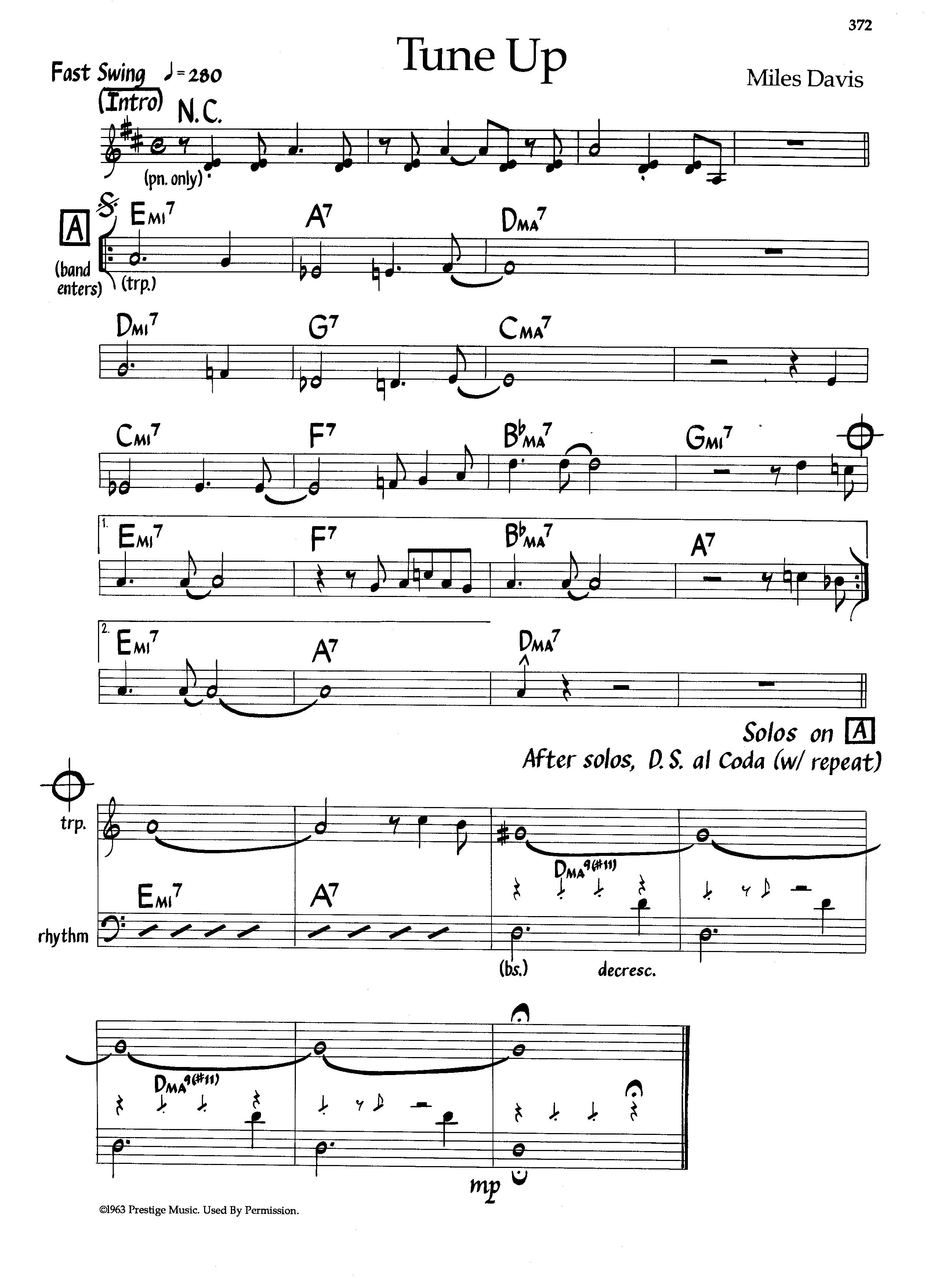 Tune Up — Miles Davis Tune Up — Miles Davis