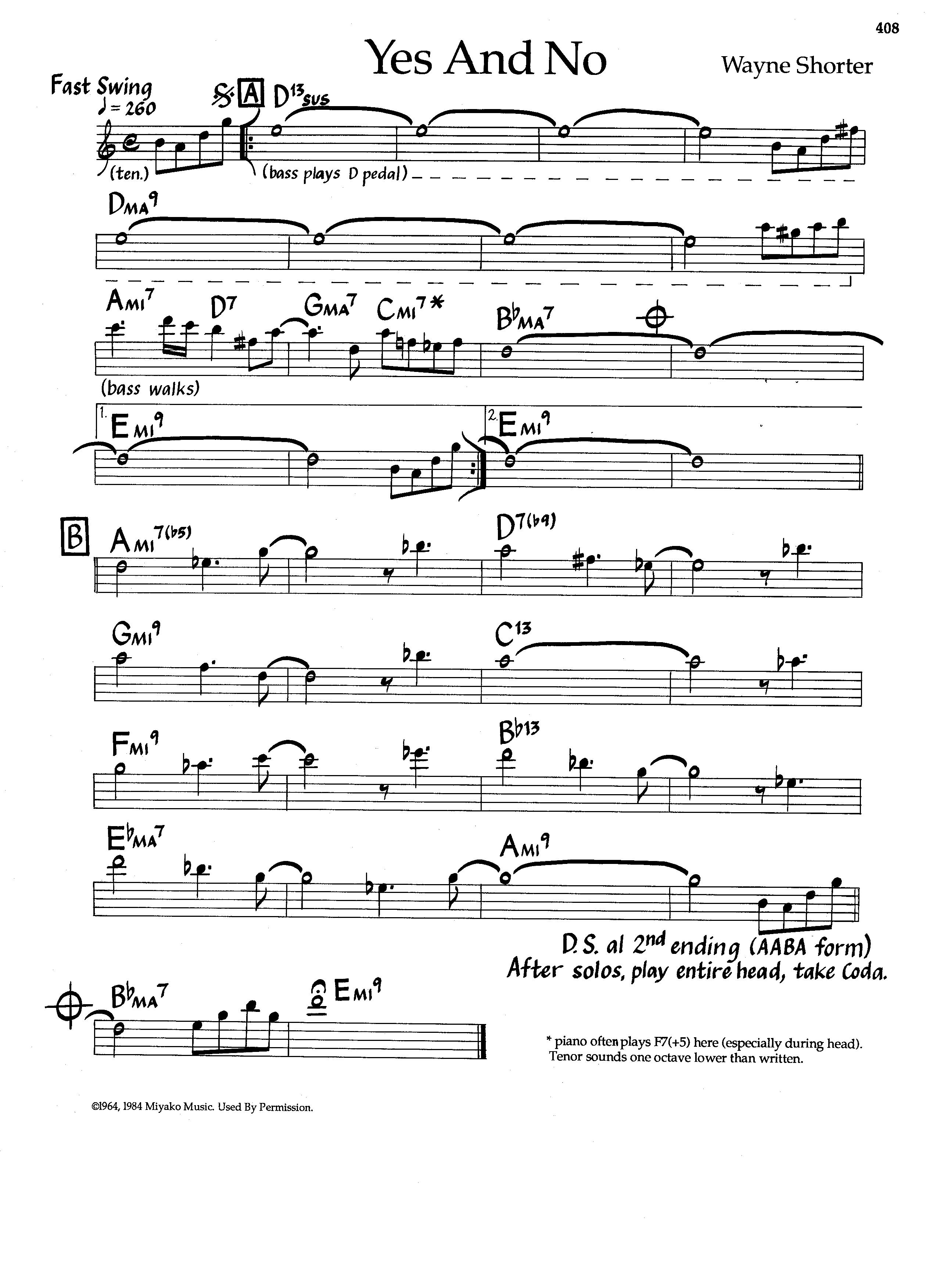 Yes And No — Wayne Shorter Yes And No — Wayne Shorter