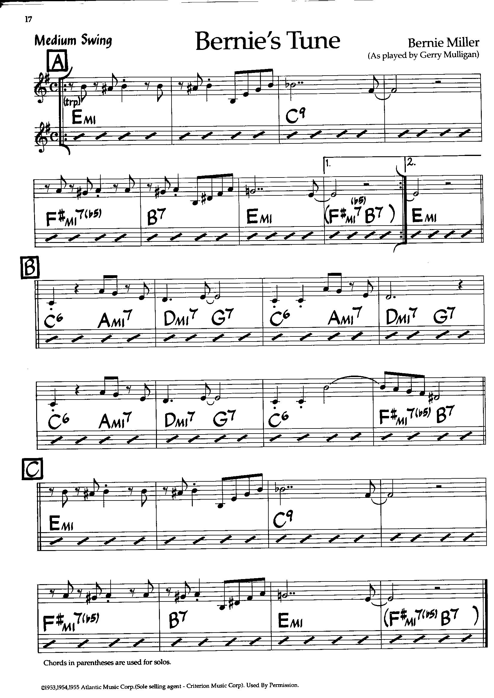 Bernie’s Tune — Gerry Mulligan Bernie’s Tune — Gerry Mulligan