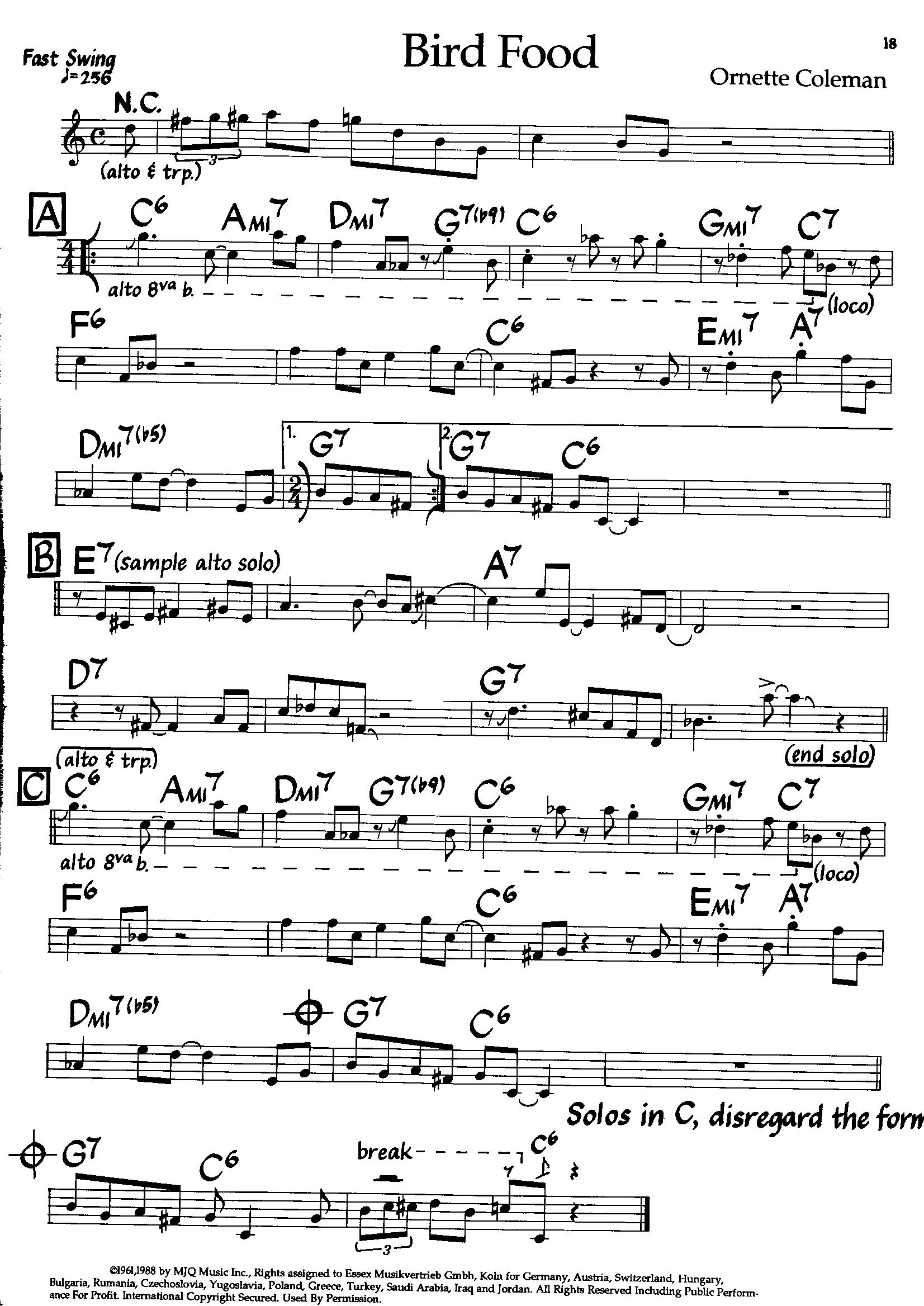Bird Food — Ornette Coleman Bird Food — Ornette Coleman