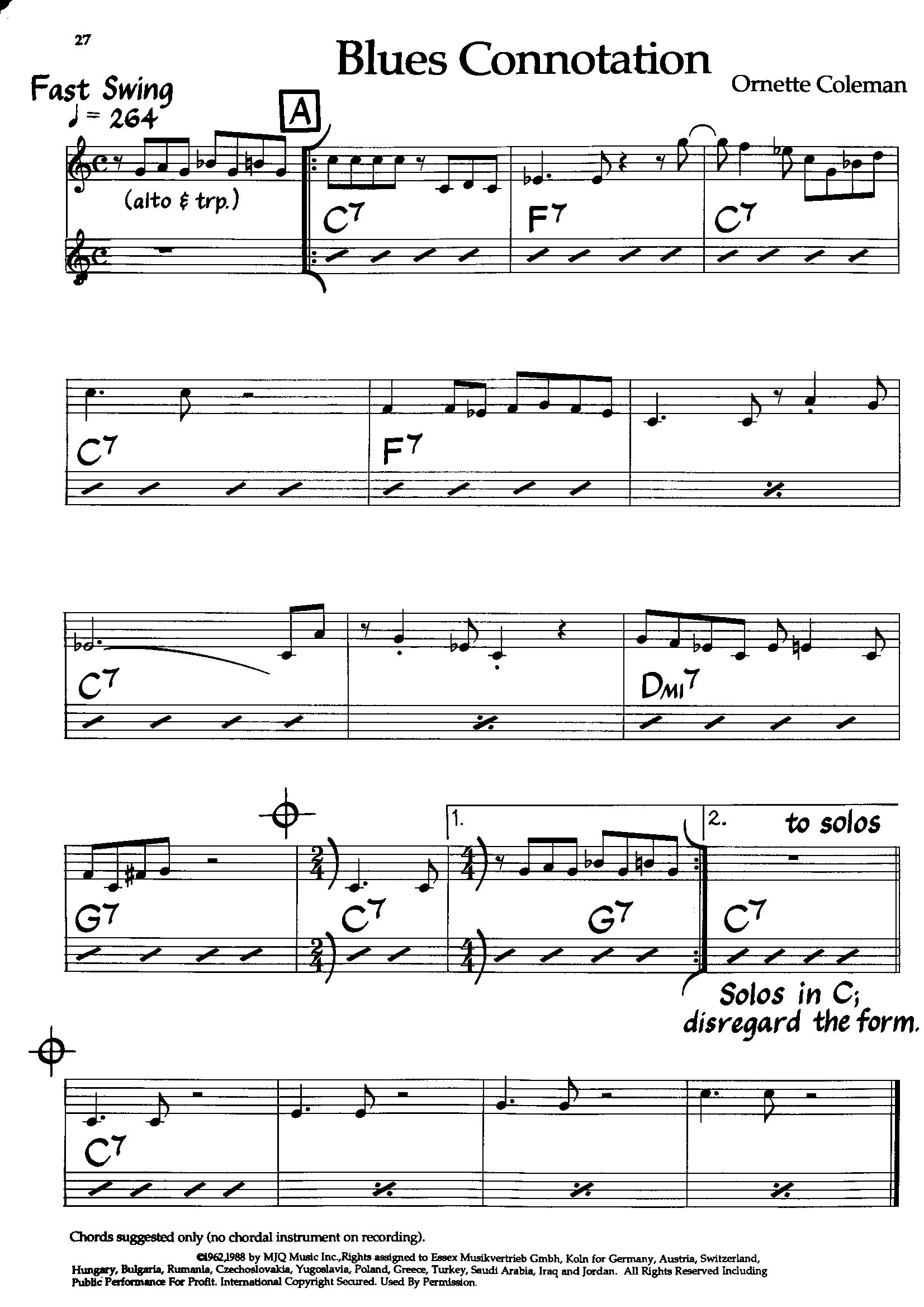 Blues Connotation — Ornette Coleman Blues Connotation — Ornette Coleman