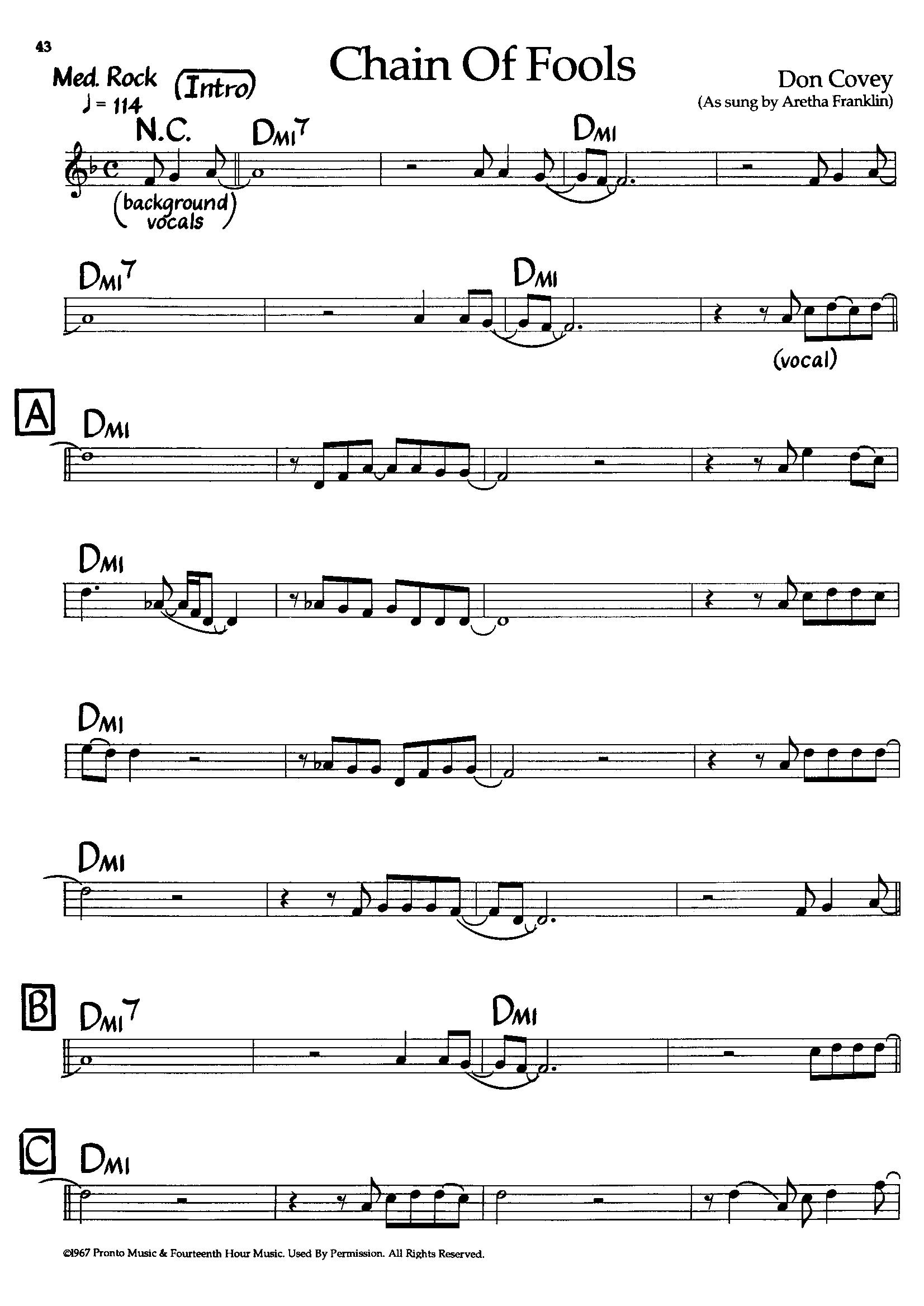 Chain Of Fools — Aretha Franklin Chain Of Fools — Aretha Franklin