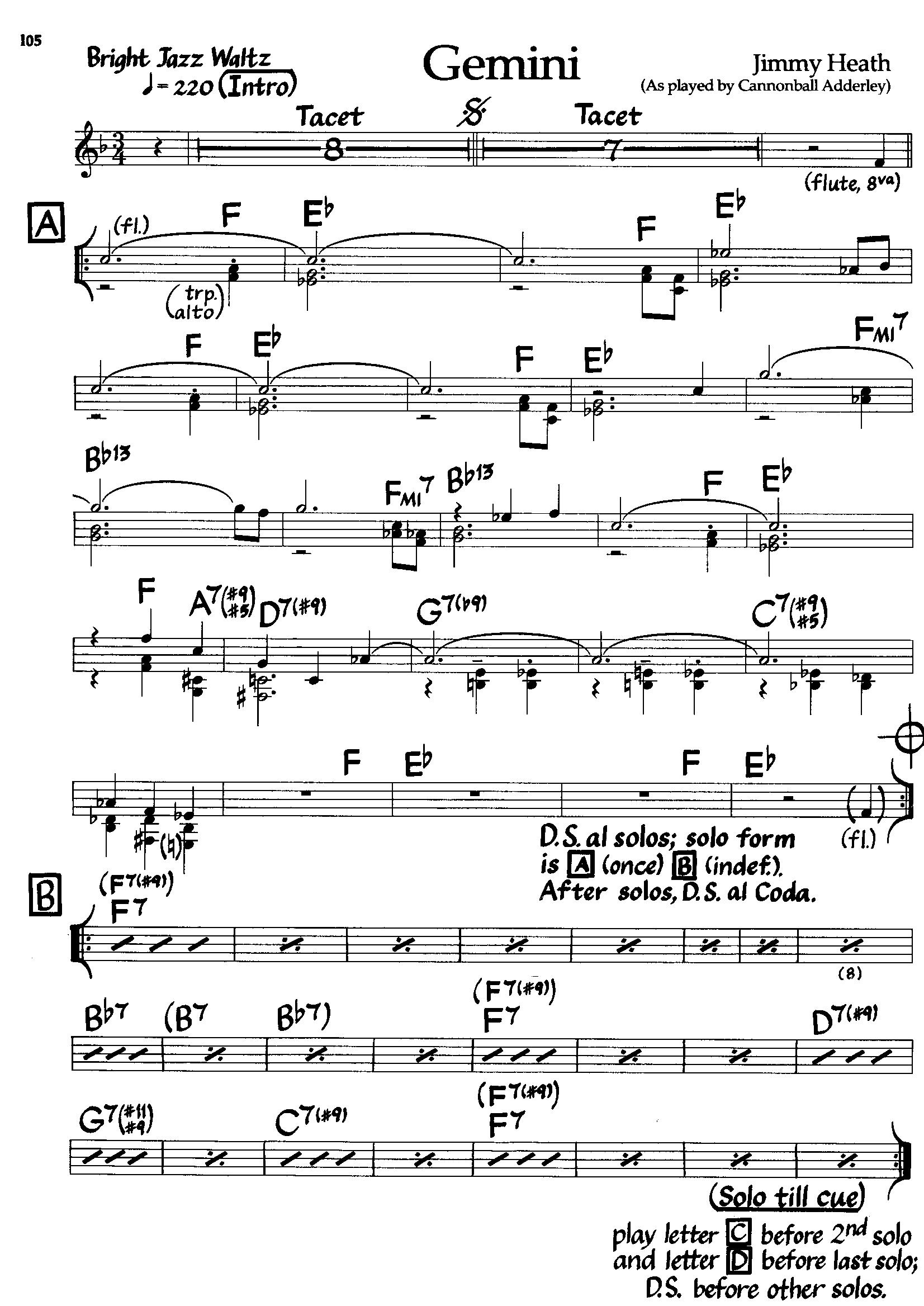 Gemini — Cannonball Adderley Gemini — Cannonball Adderley