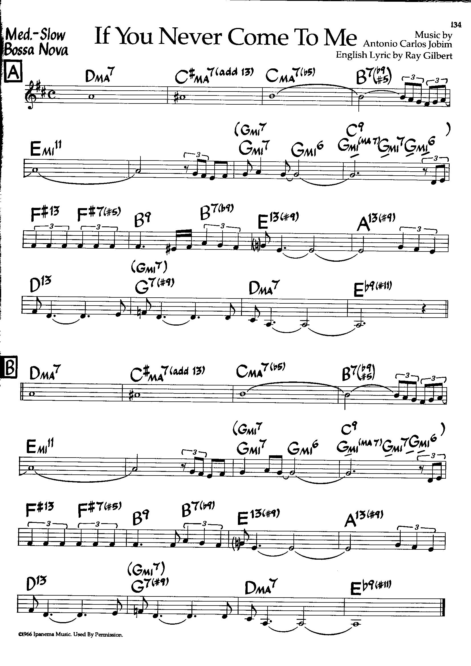 If You Never Come To Me — Antonio Carlos Jobim