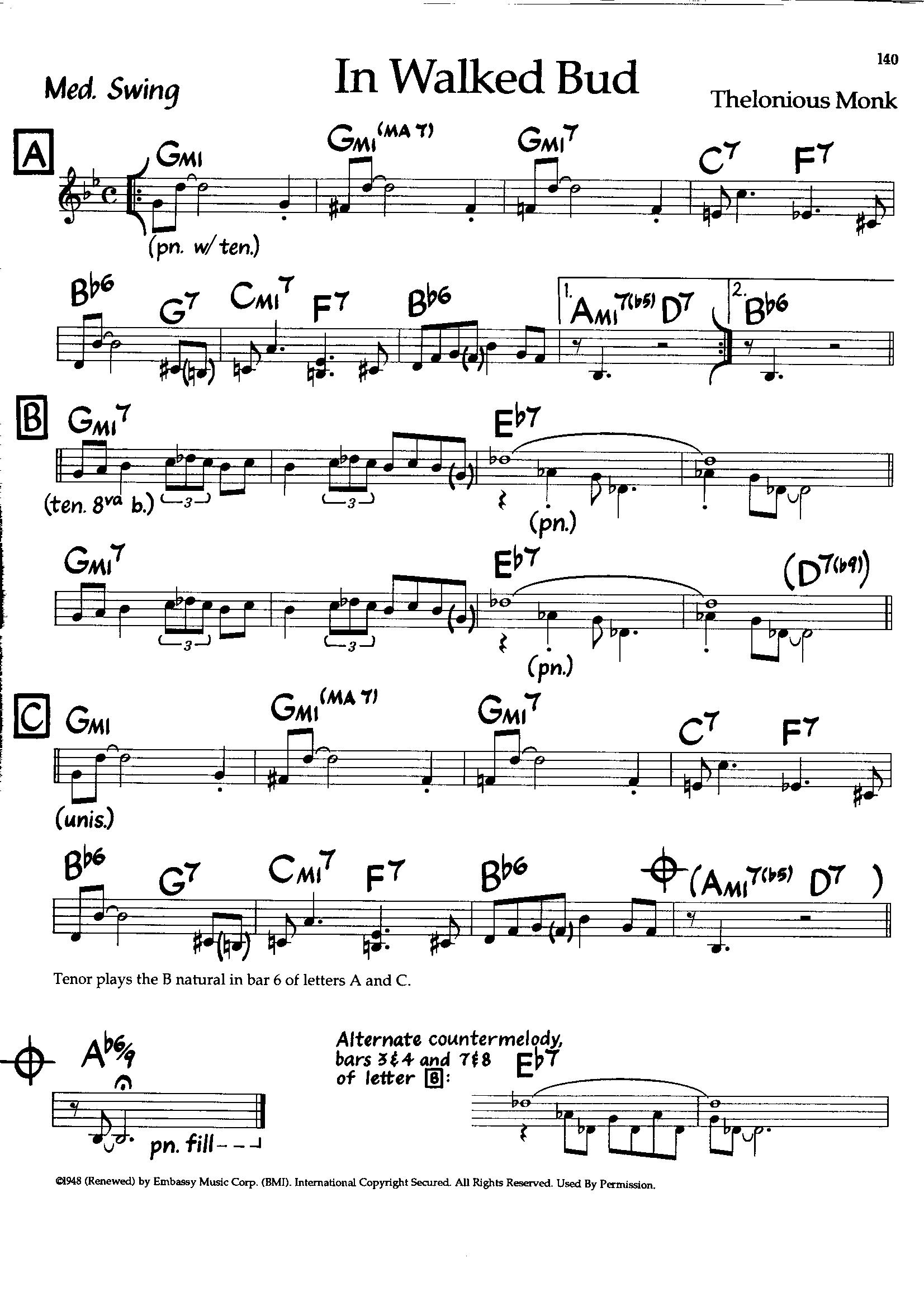 In Walked Bud — Thelonious Monk In Walked Bud — Thelonious Monk