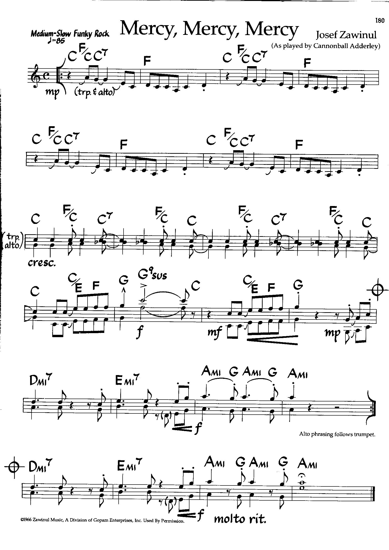Mercy, Mercy, Mercy — Cannonball Adderley Mercy, Mercy, Mercy — Cannonball Adderley