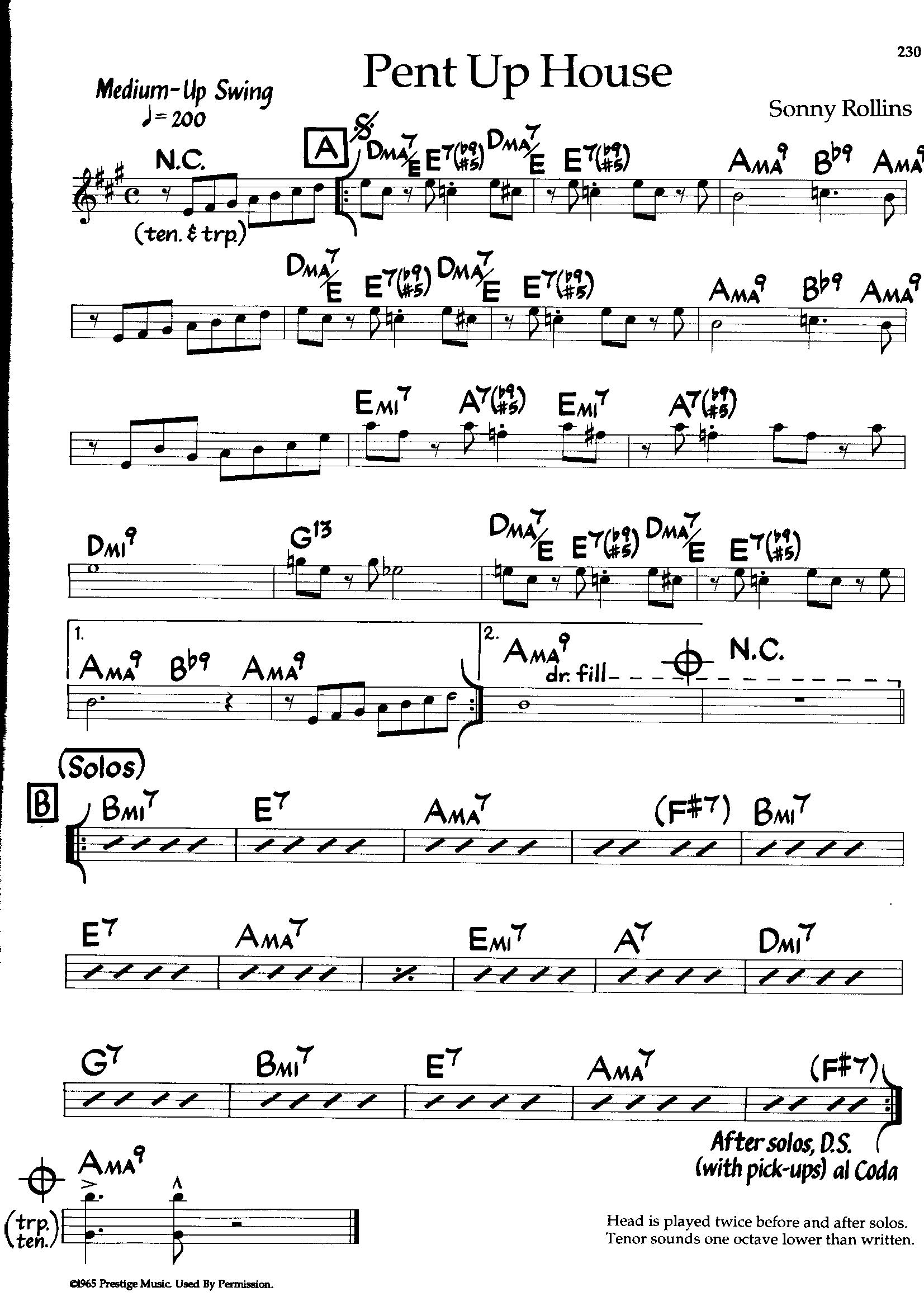 Pent Up House — Sonny Rollins Pent Up House — Sonny Rollins