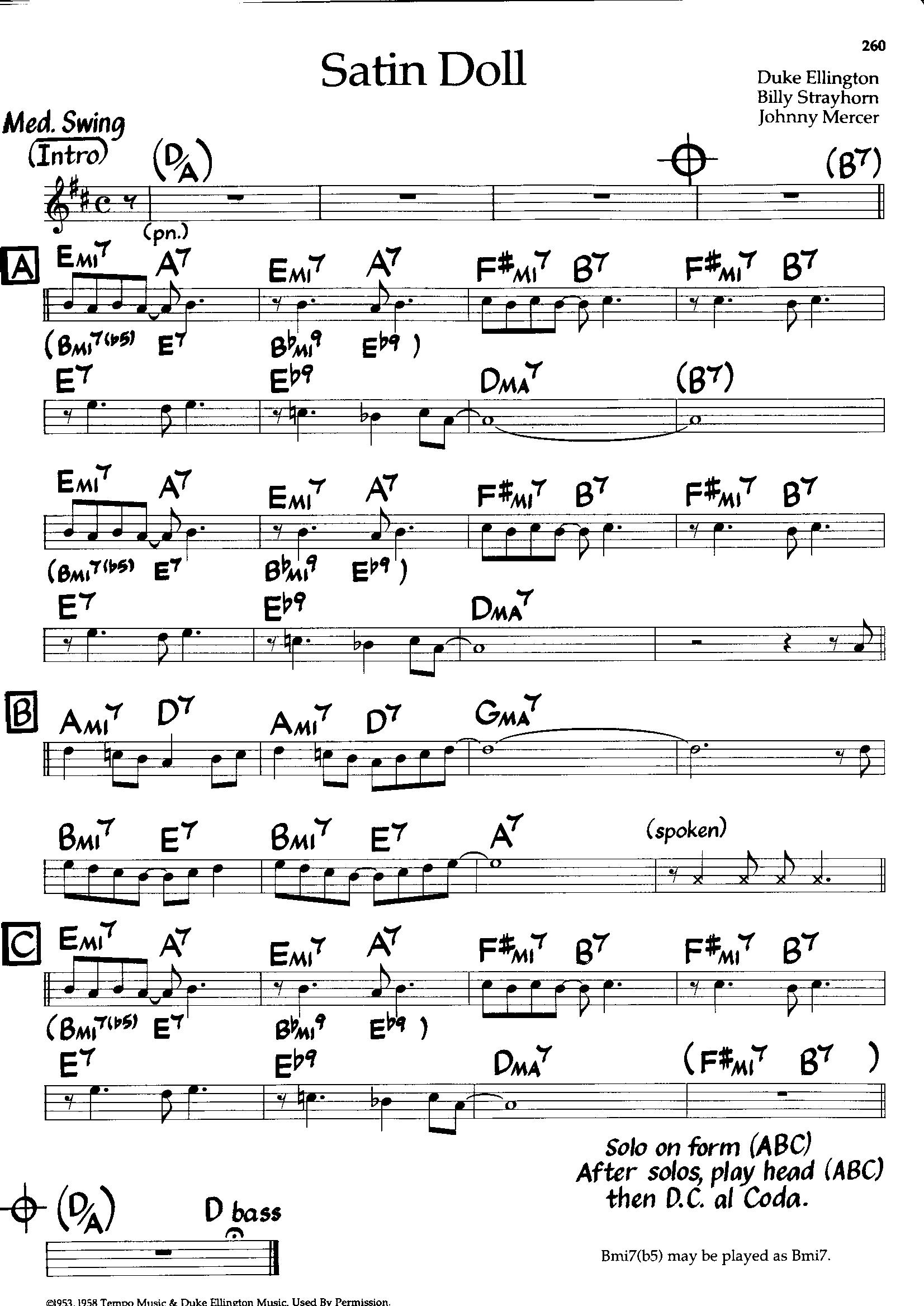 Satin Doll — Duke Ellington Satin Doll — Duke Ellington