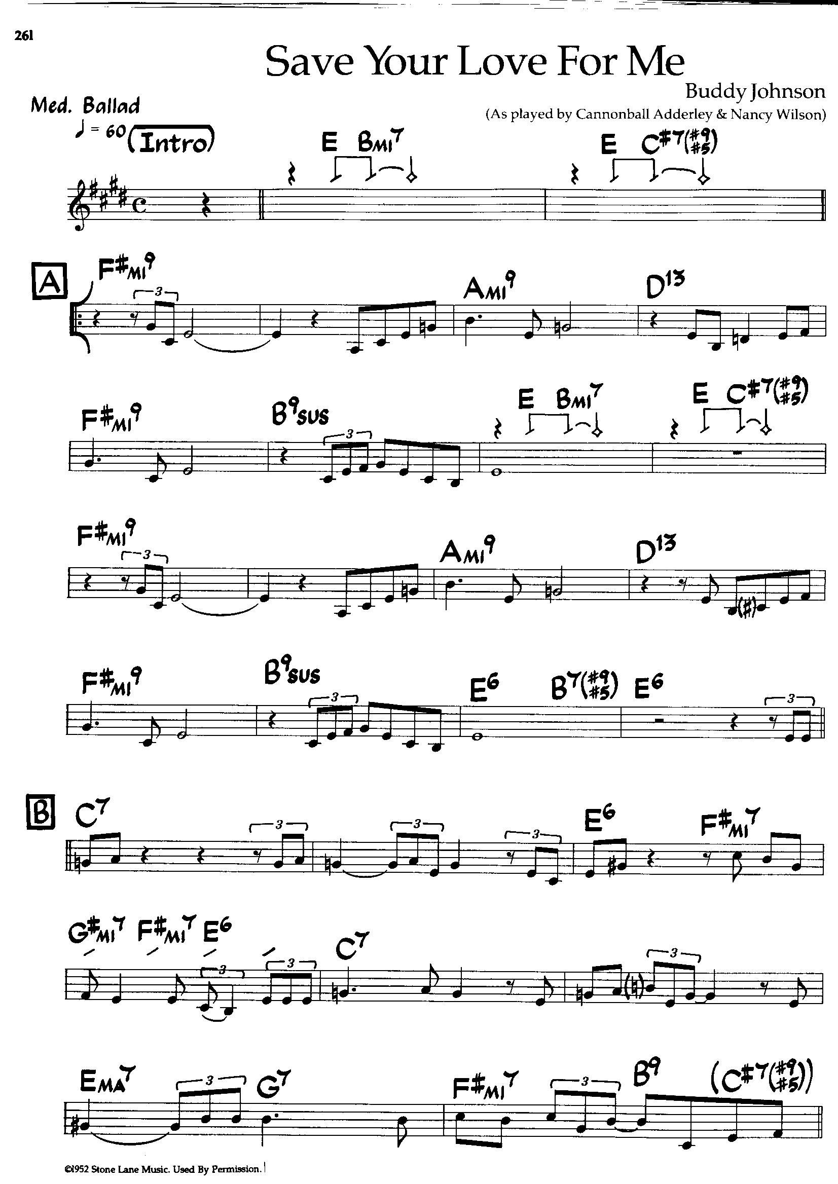 Save Your Love For Me — Cannonball Adderley / Nancy Wilson Save Your Love For Me — Cannonball Adderley / Nancy Wilson