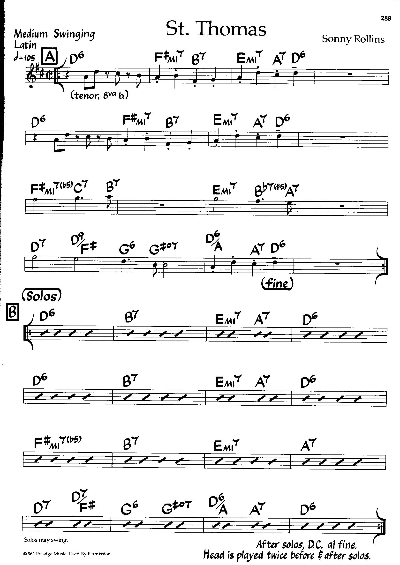 St. Thomas — Sonny Rollins St. Thomas — Sonny Rollins