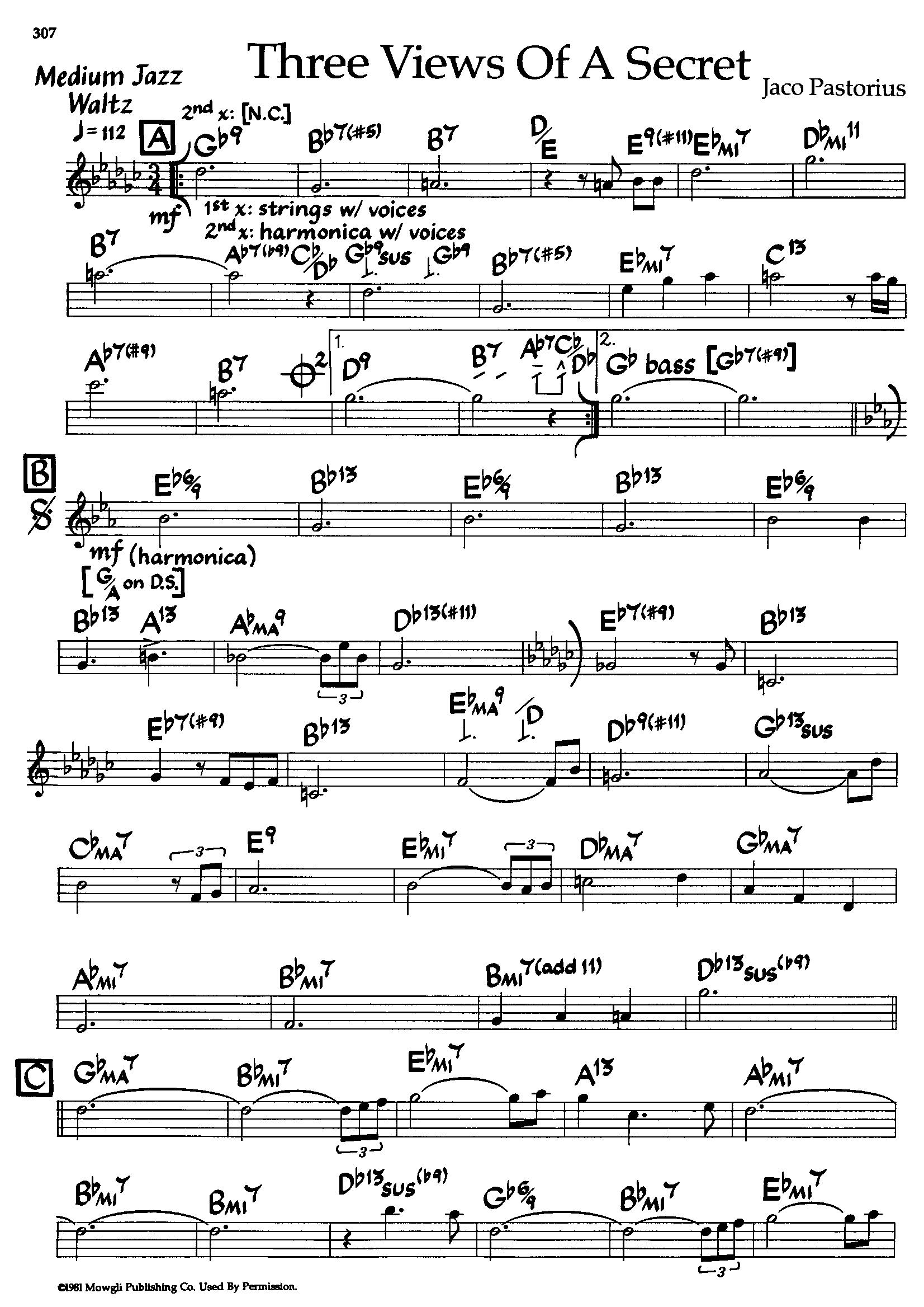 Three Views Of A Secret — Jaco Pastorius Three Views Of A Secret — Jaco Pastorius