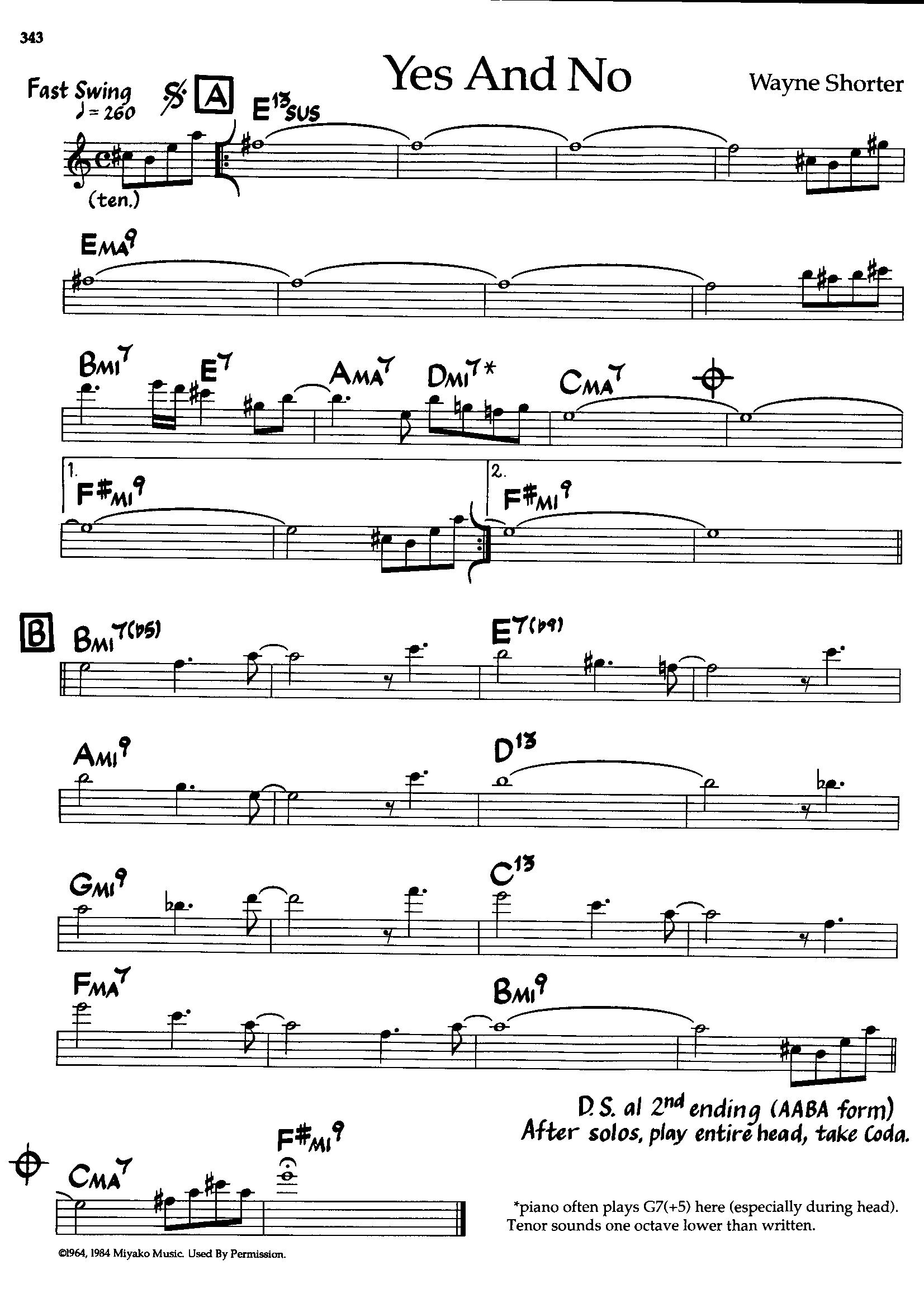 Yes And No — Wayne Shorter Yes And No — Wayne Shorter