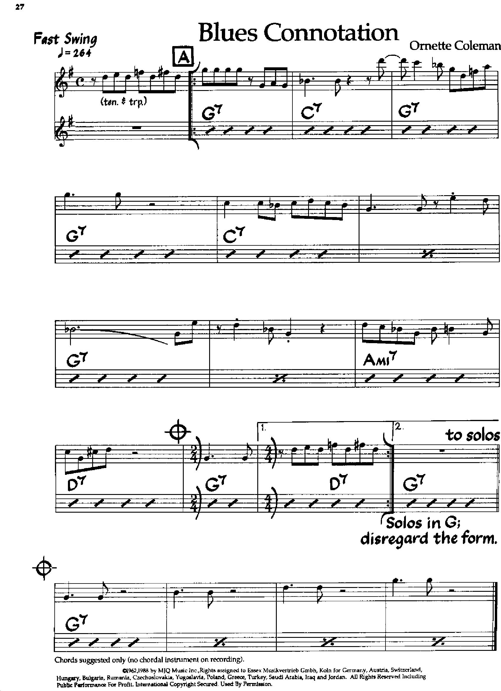 Blues Connotation — Ornette Coleman Blues Connotation — Ornette Coleman