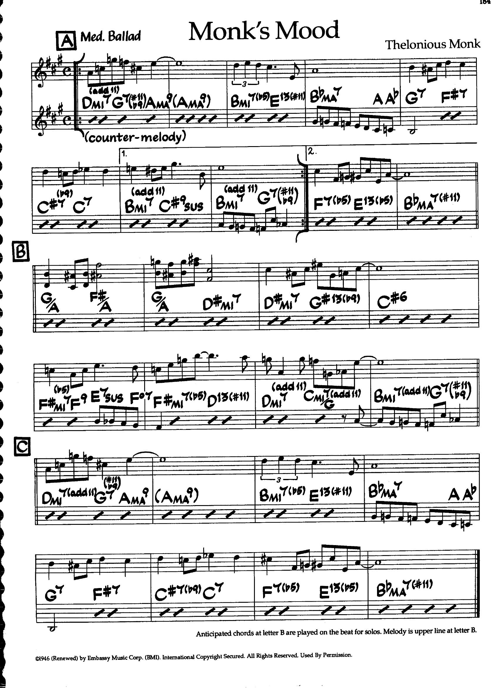 Monk’s Mood — Thelonious Monk