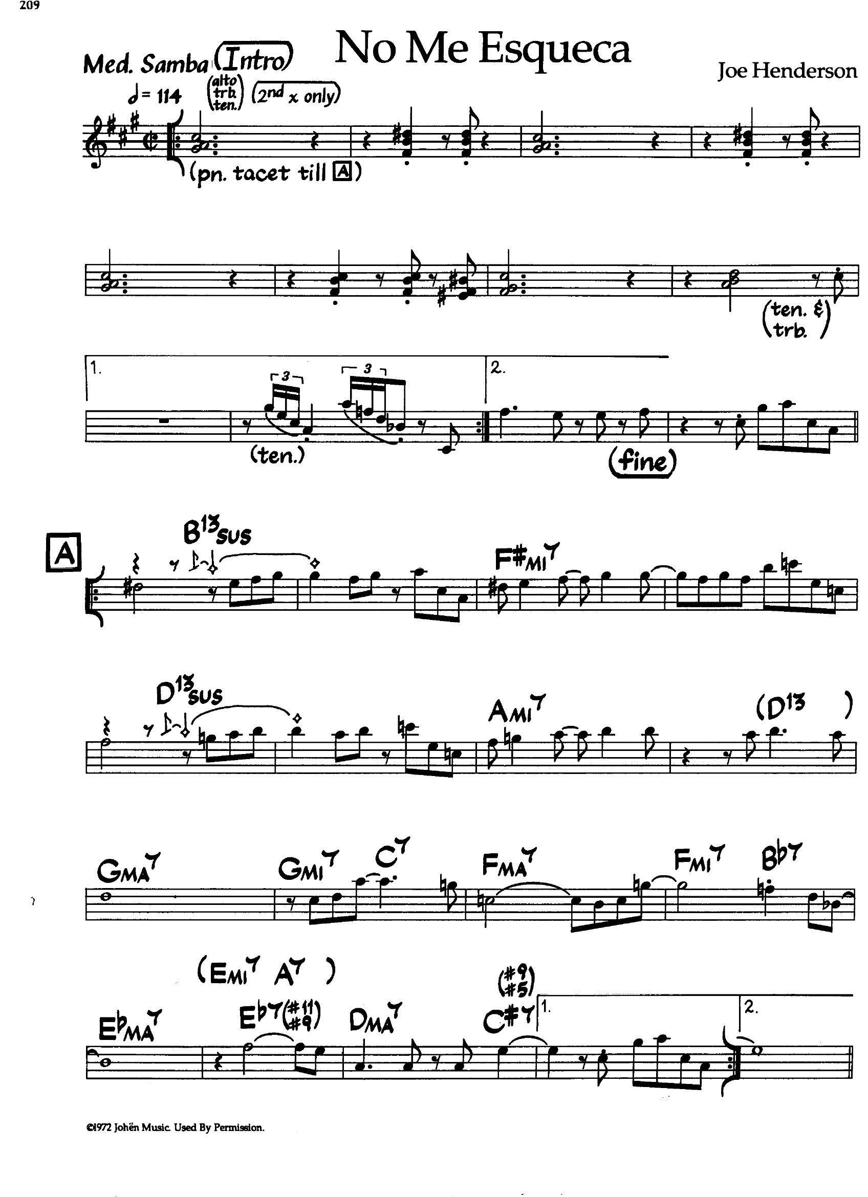 No Me Esquec A — Joe Henderson No Me Esquec A — Joe Henderson