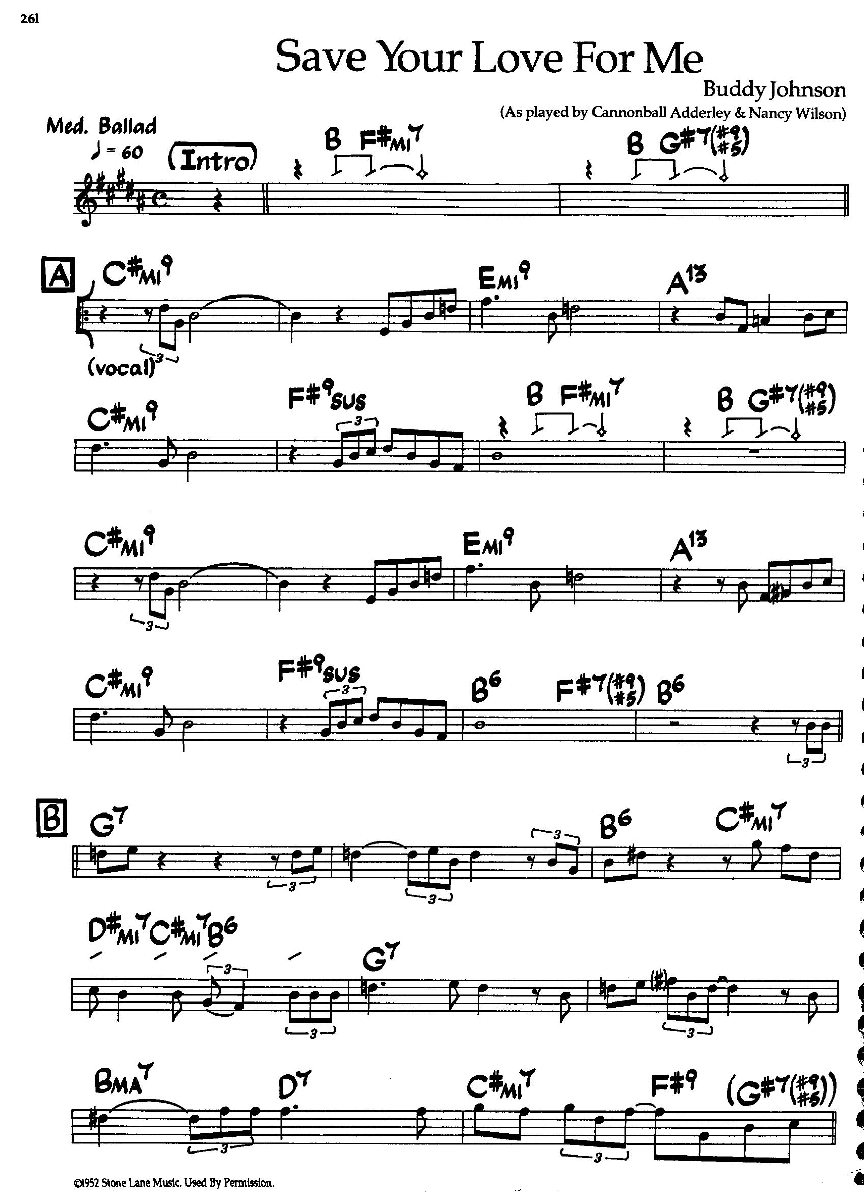 Save Your Love For Me — Cannonball Adderley / Nancy Wilson Save Your Love For Me — Cannonball Adderley / Nancy Wilson