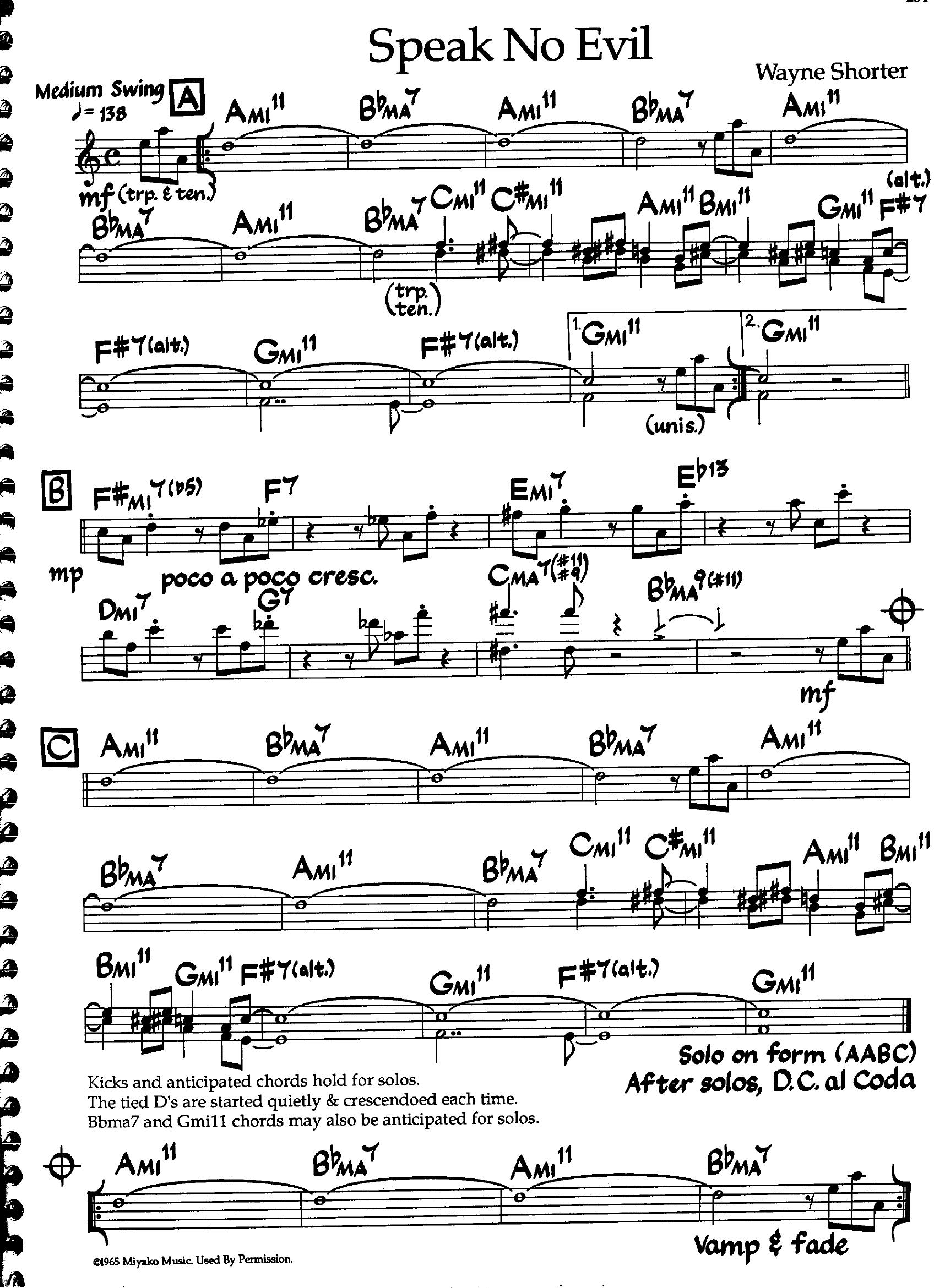 Speak No Evil — Wayne Shorter Speak No Evil — Wayne Shorter